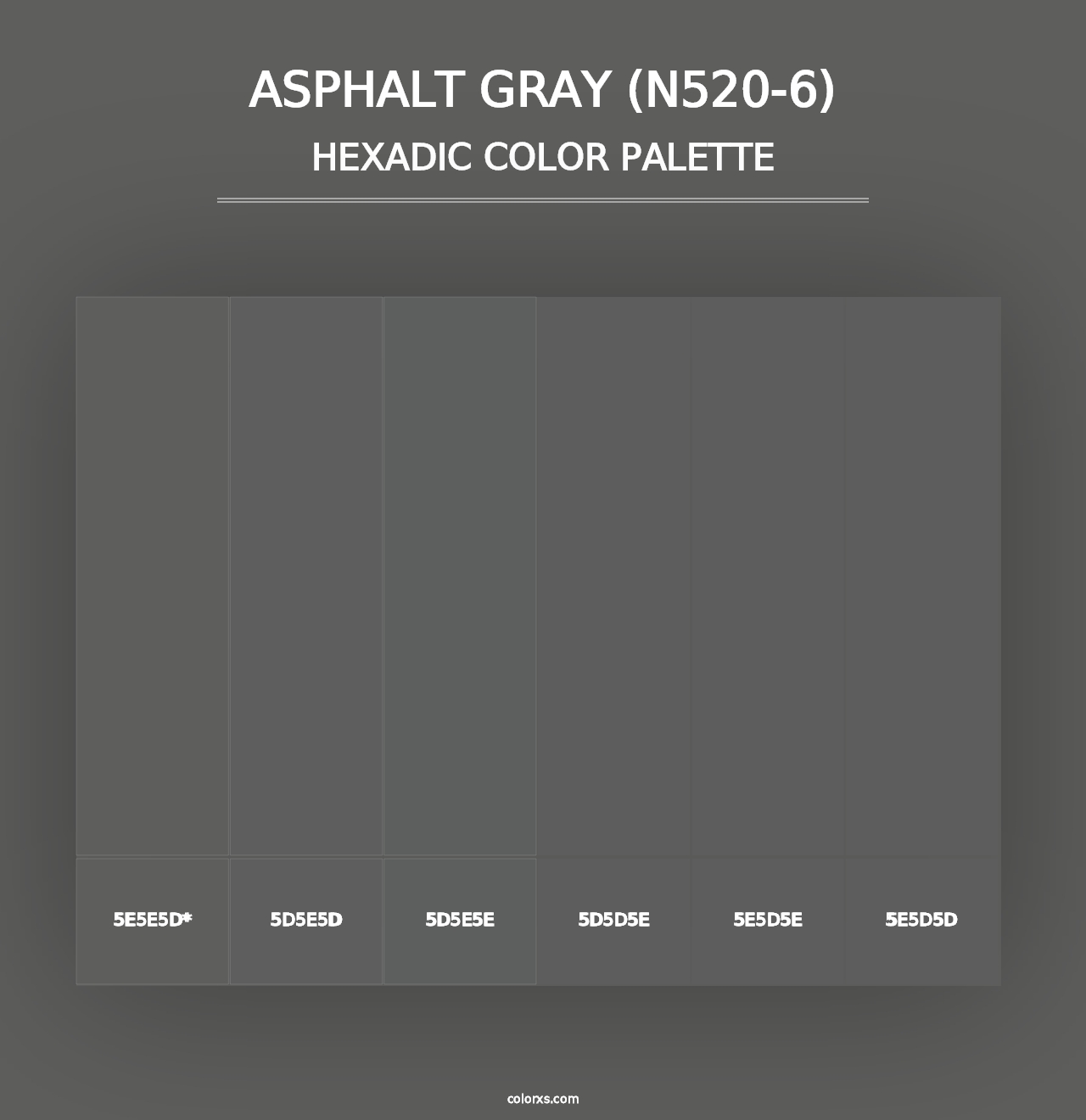 Asphalt Gray (N520-6) - Hexadic Color Palette