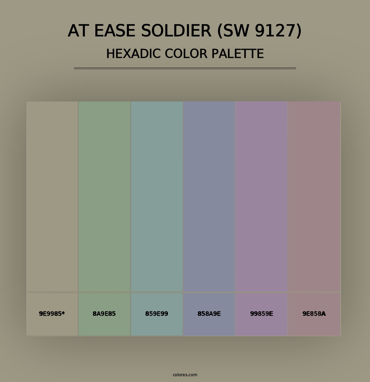 At Ease Soldier (SW 9127) - Hexadic Color Palette