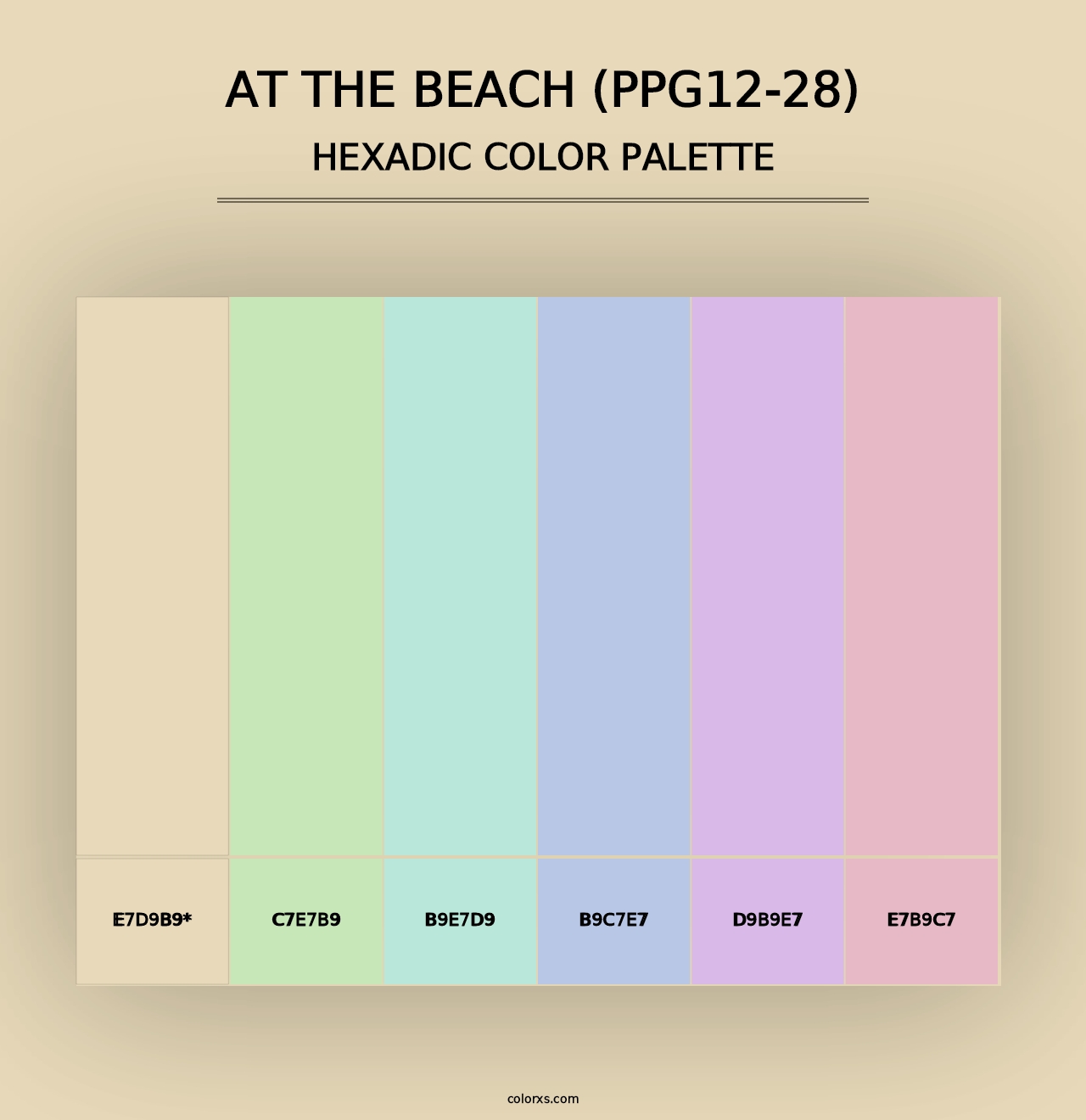 At The Beach (PPG12-28) - Hexadic Color Palette