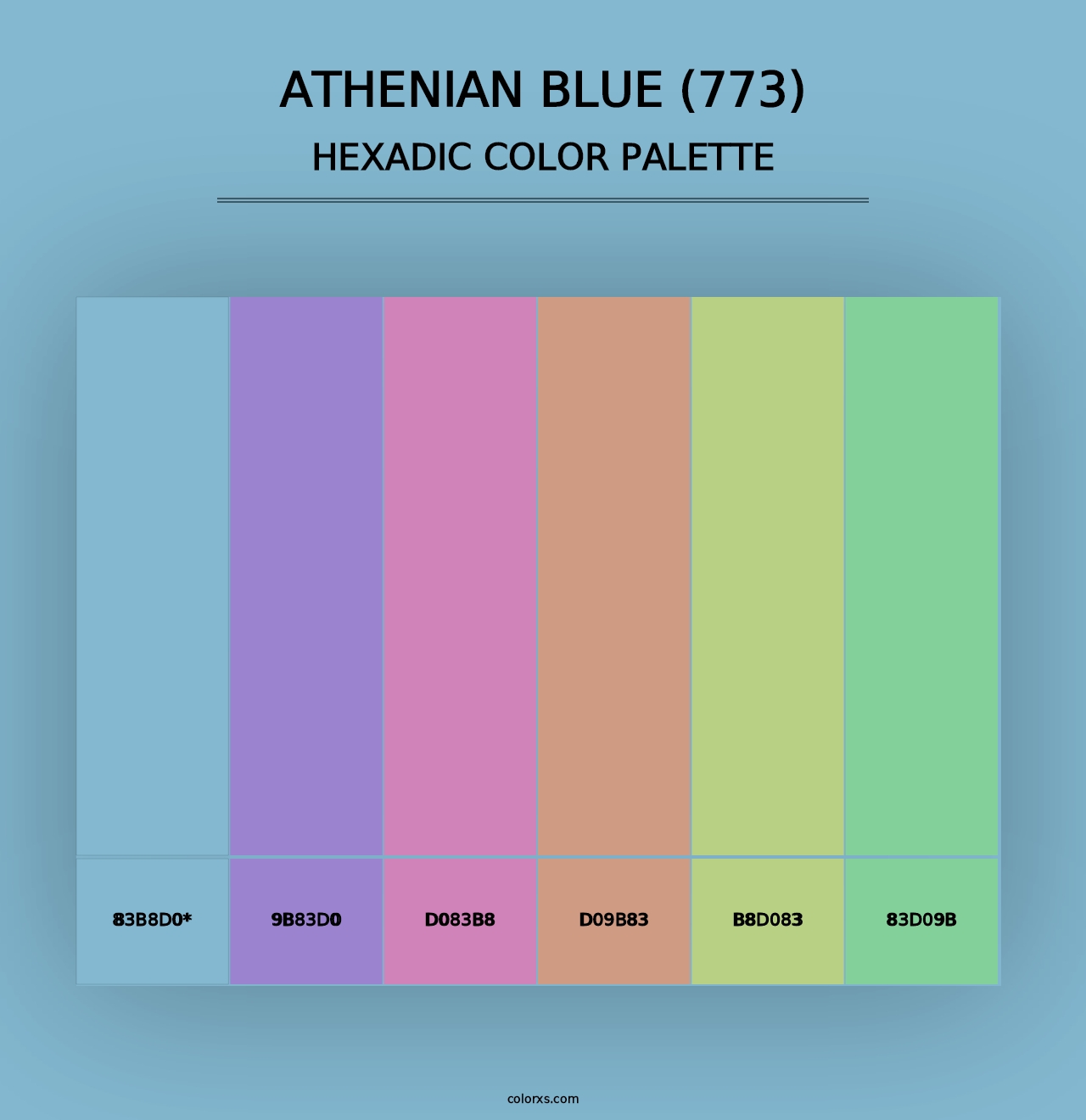 Athenian Blue (773) - Hexadic Color Palette