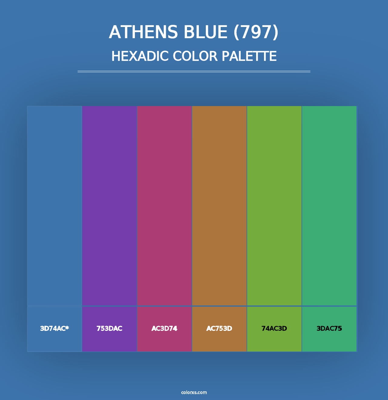 Athens Blue (797) - Hexadic Color Palette