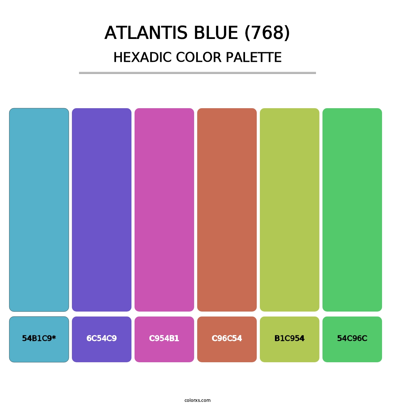 Atlantis Blue (768) - Hexadic Color Palette