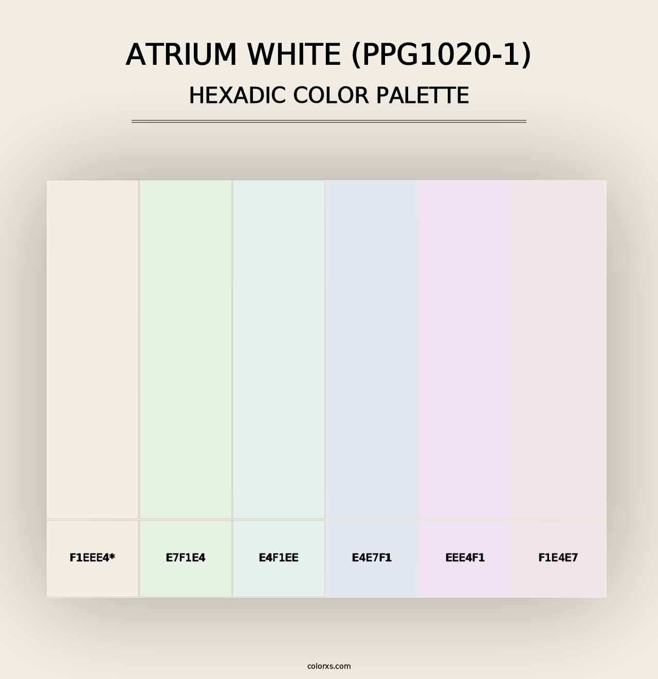 Atrium White (PPG1020-1) - Hexadic Color Palette