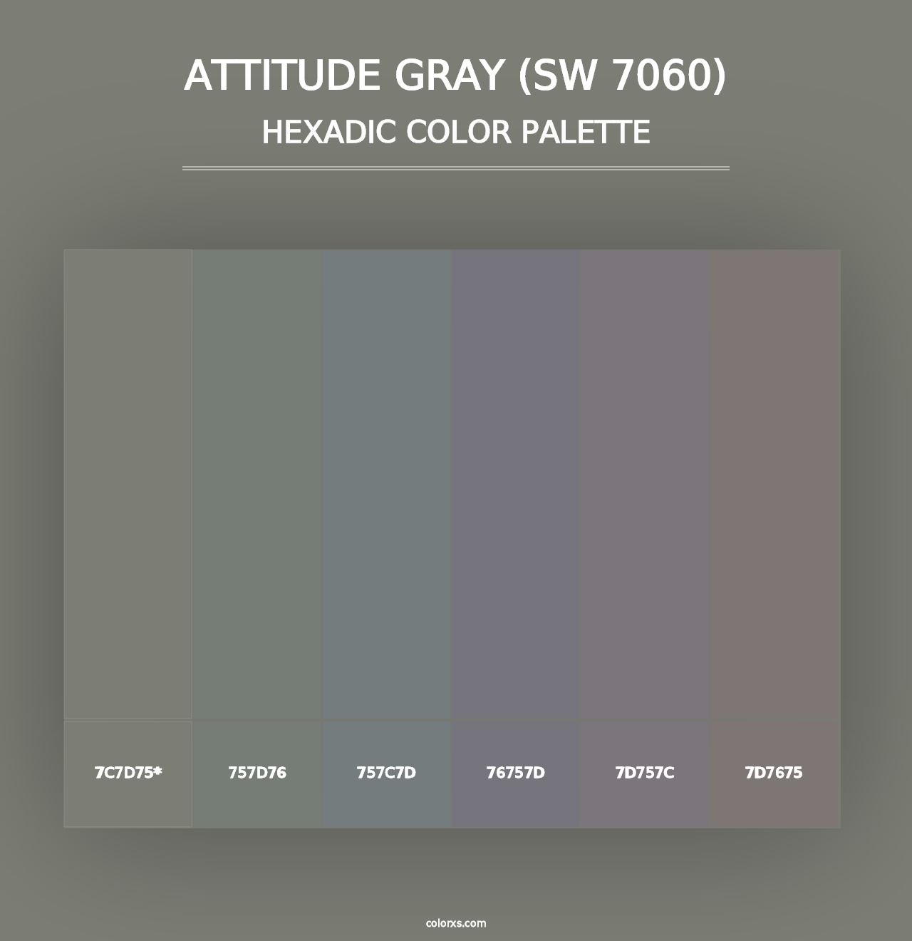 Attitude Gray (SW 7060) - Hexadic Color Palette