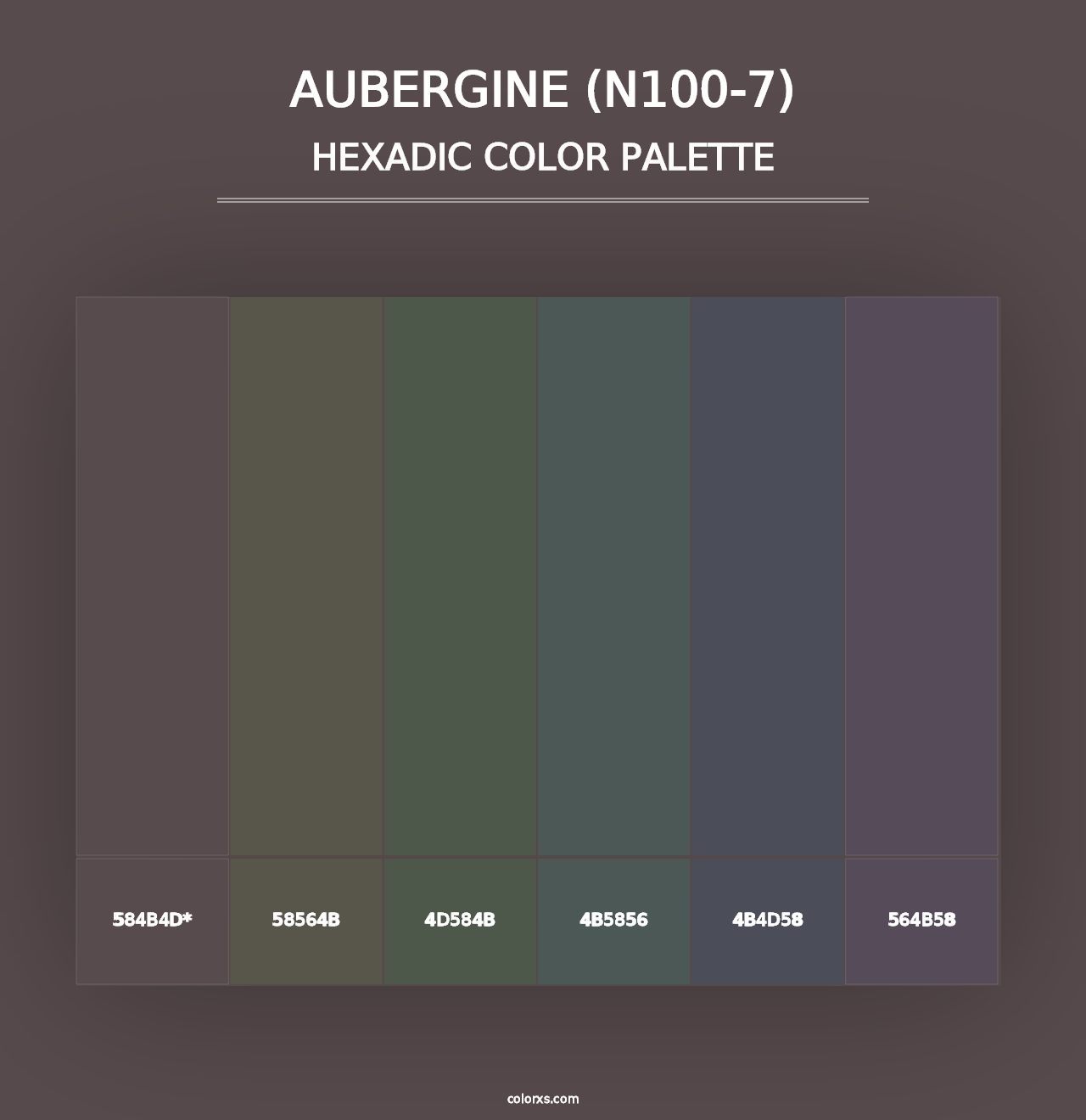 Aubergine (N100-7) - Hexadic Color Palette