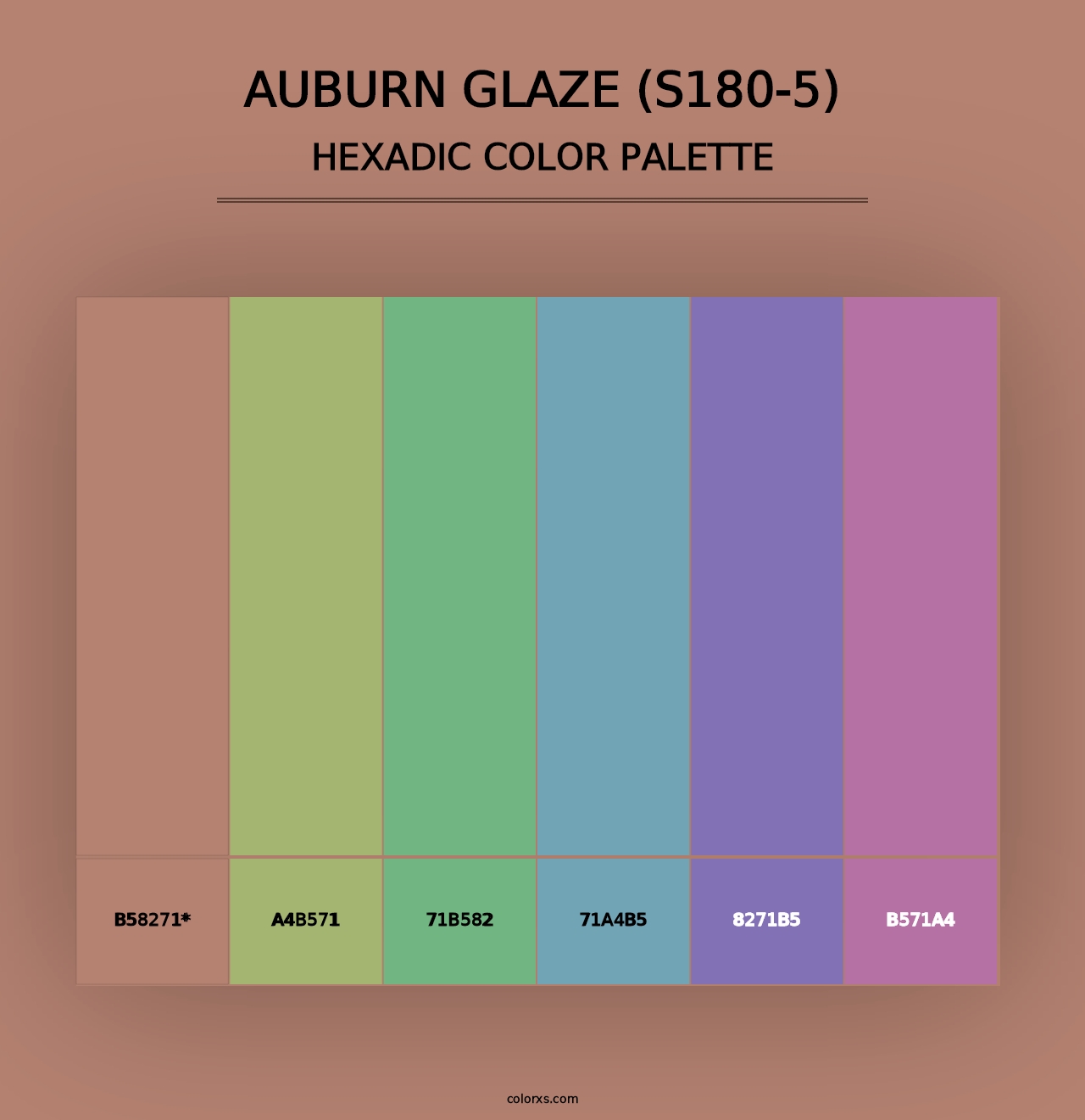 Auburn Glaze (S180-5) - Hexadic Color Palette