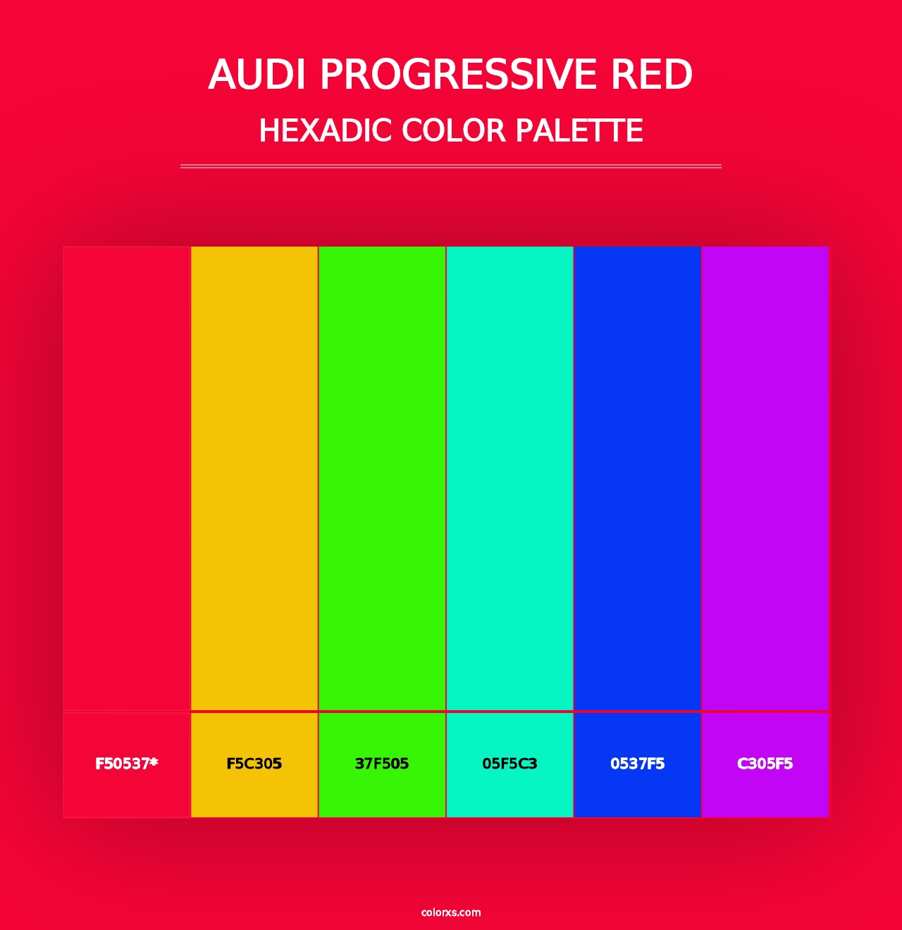 Audi Progressive Red - Hexadic Color Palette