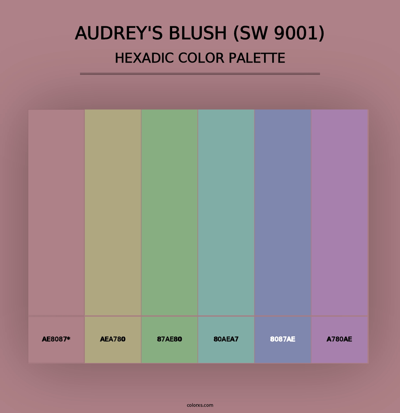 Audrey's Blush (SW 9001) - Hexadic Color Palette