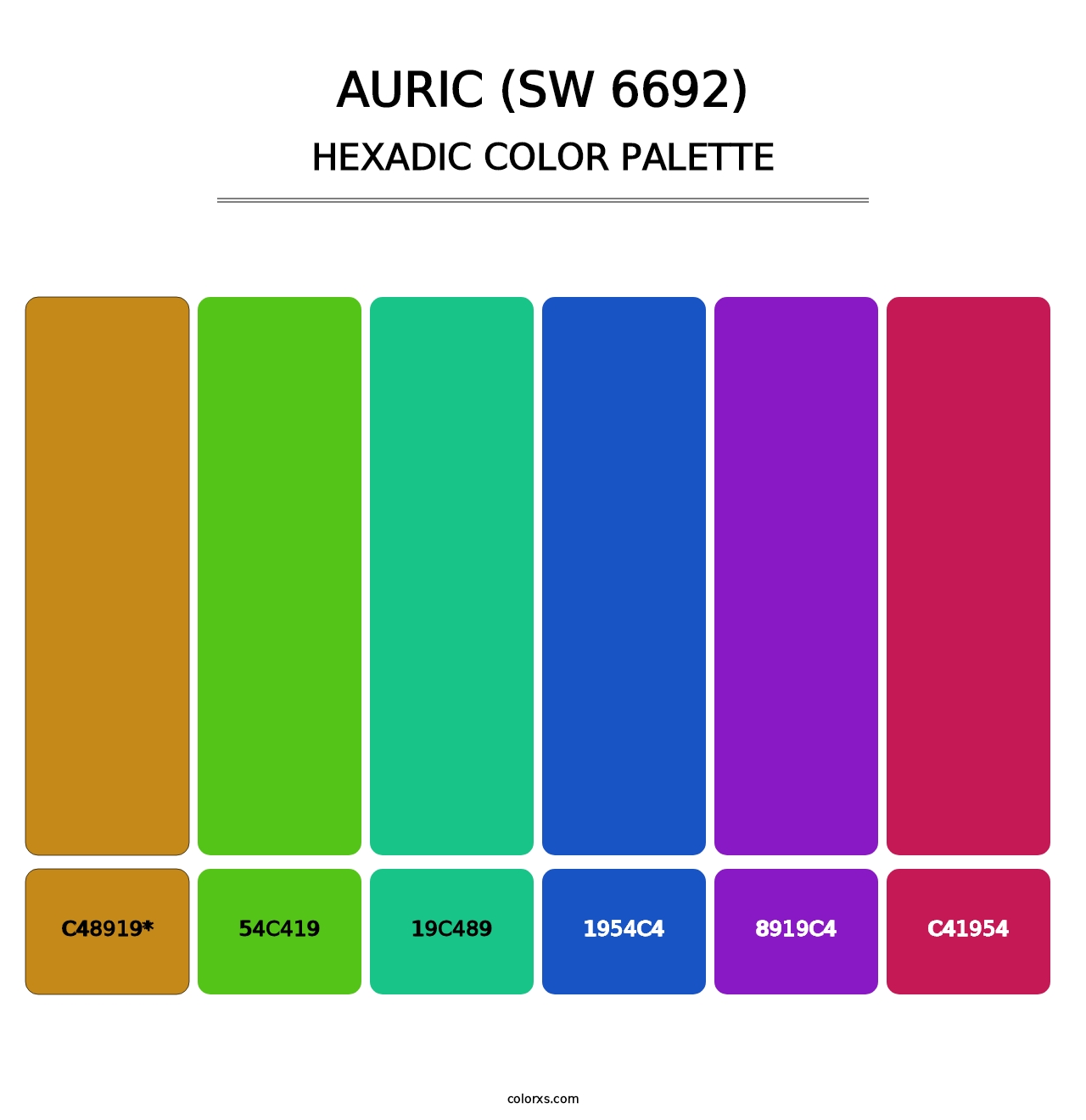 Auric (SW 6692) - Hexadic Color Palette