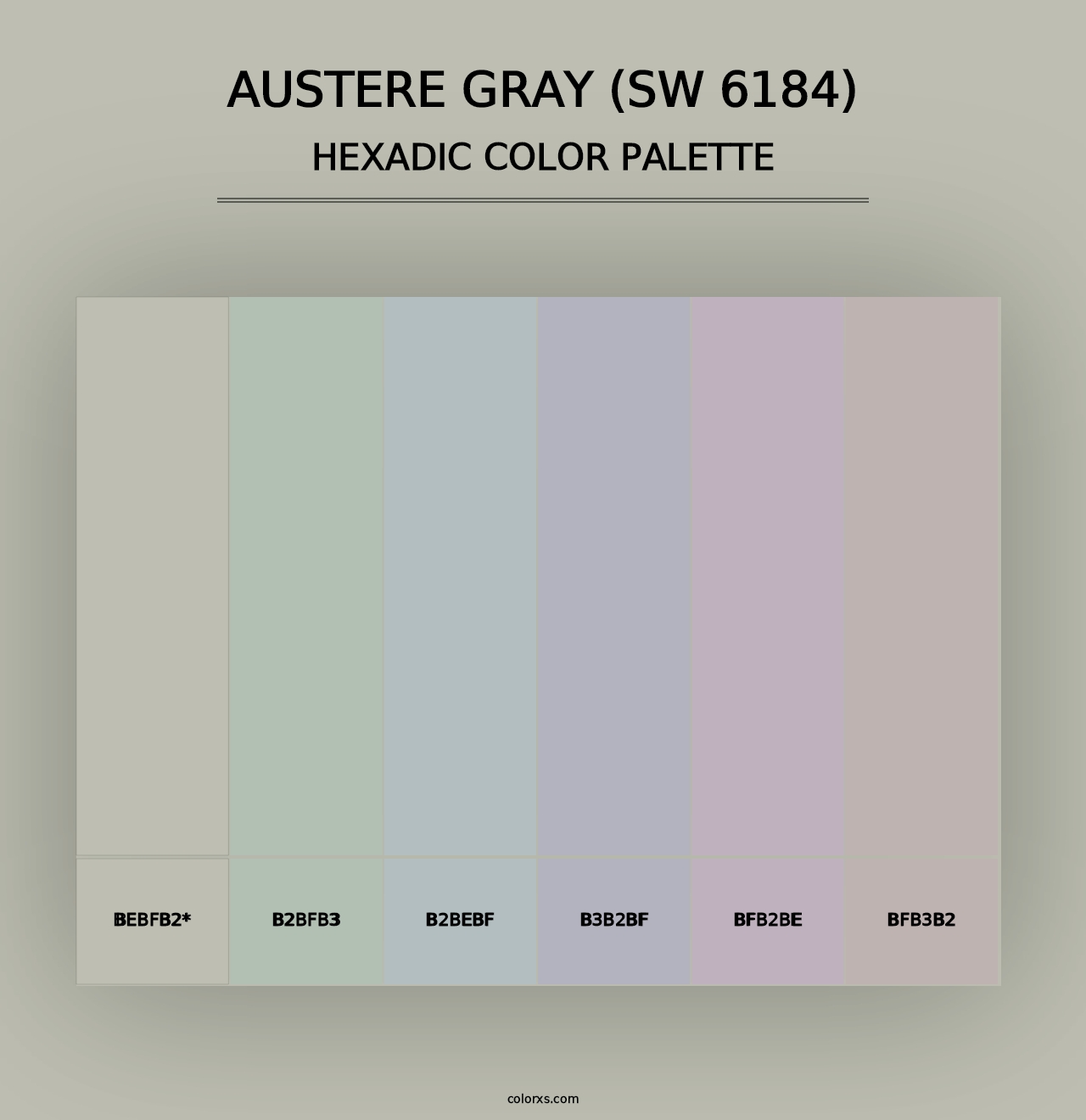 Austere Gray (SW 6184) - Hexadic Color Palette