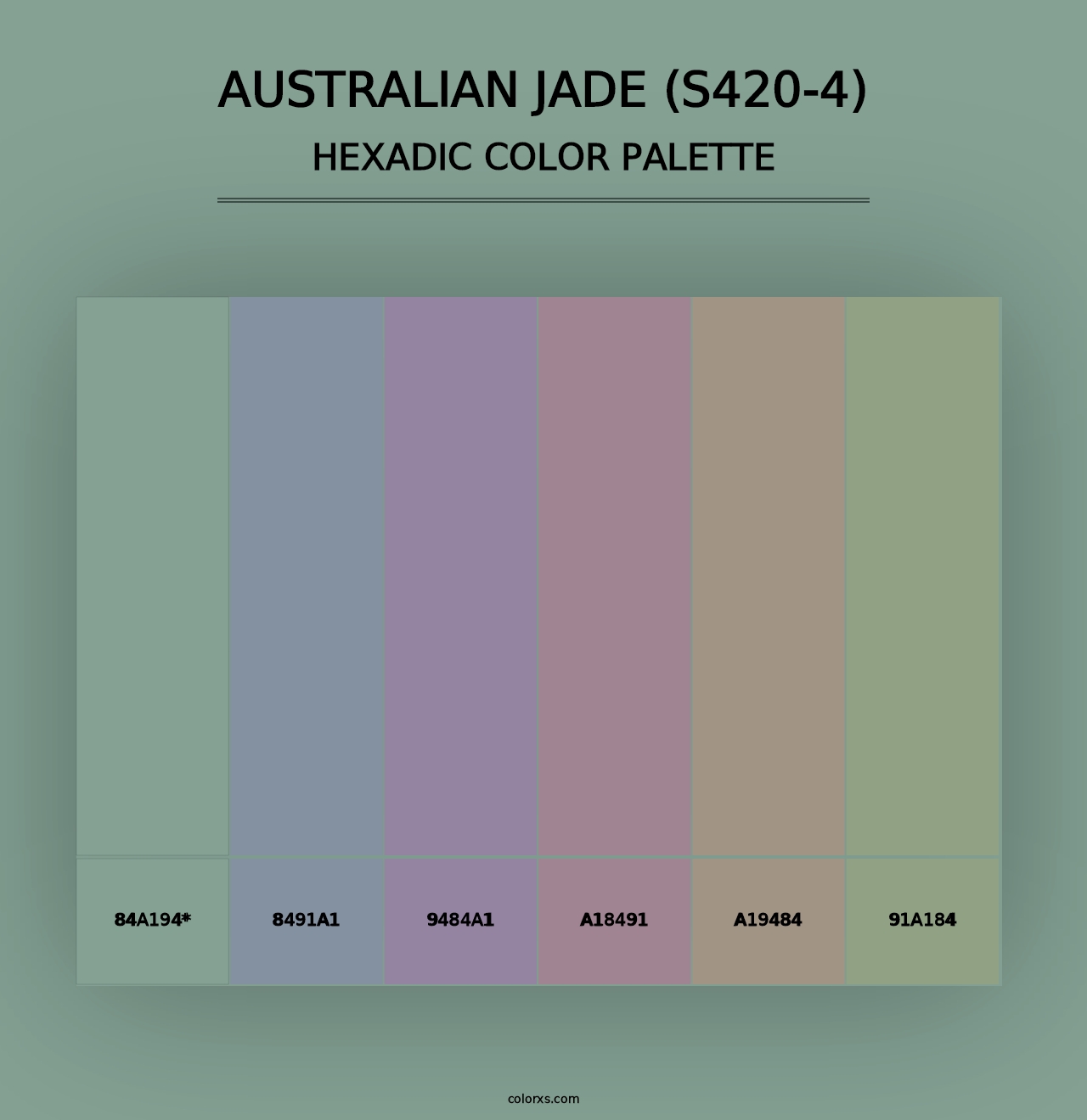 Australian Jade (S420-4) - Hexadic Color Palette