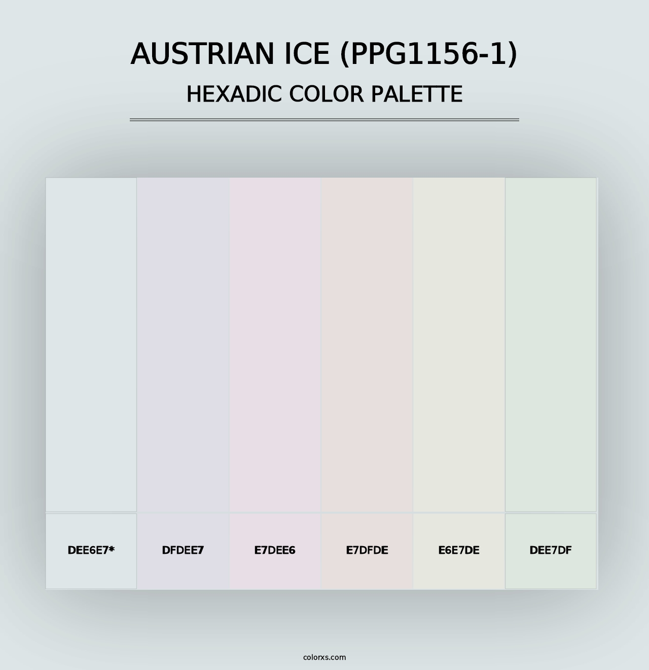 Austrian Ice (PPG1156-1) - Hexadic Color Palette