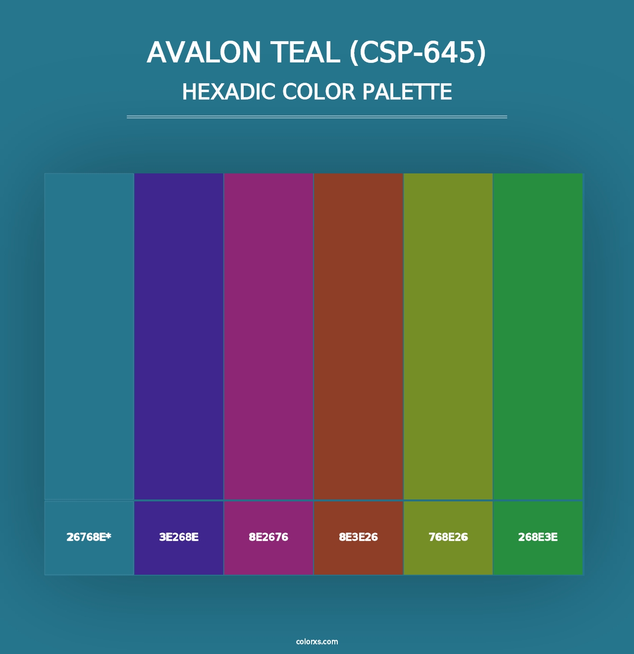 Avalon Teal (CSP-645) - Hexadic Color Palette