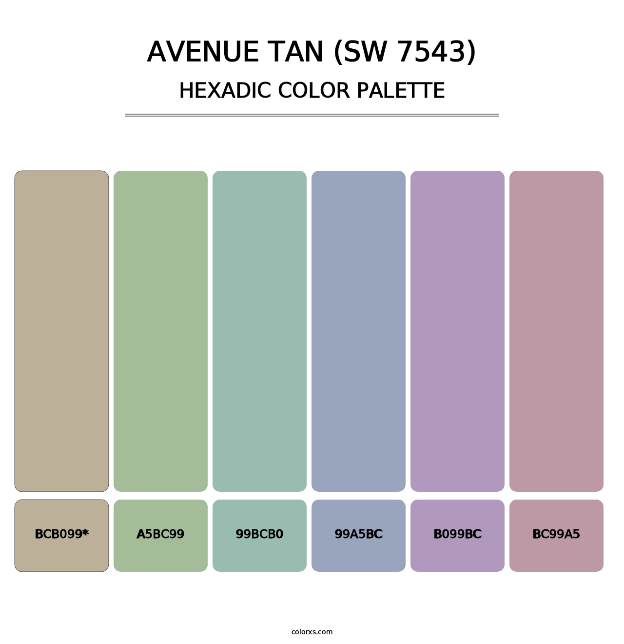 Avenue Tan (SW 7543) - Hexadic Color Palette