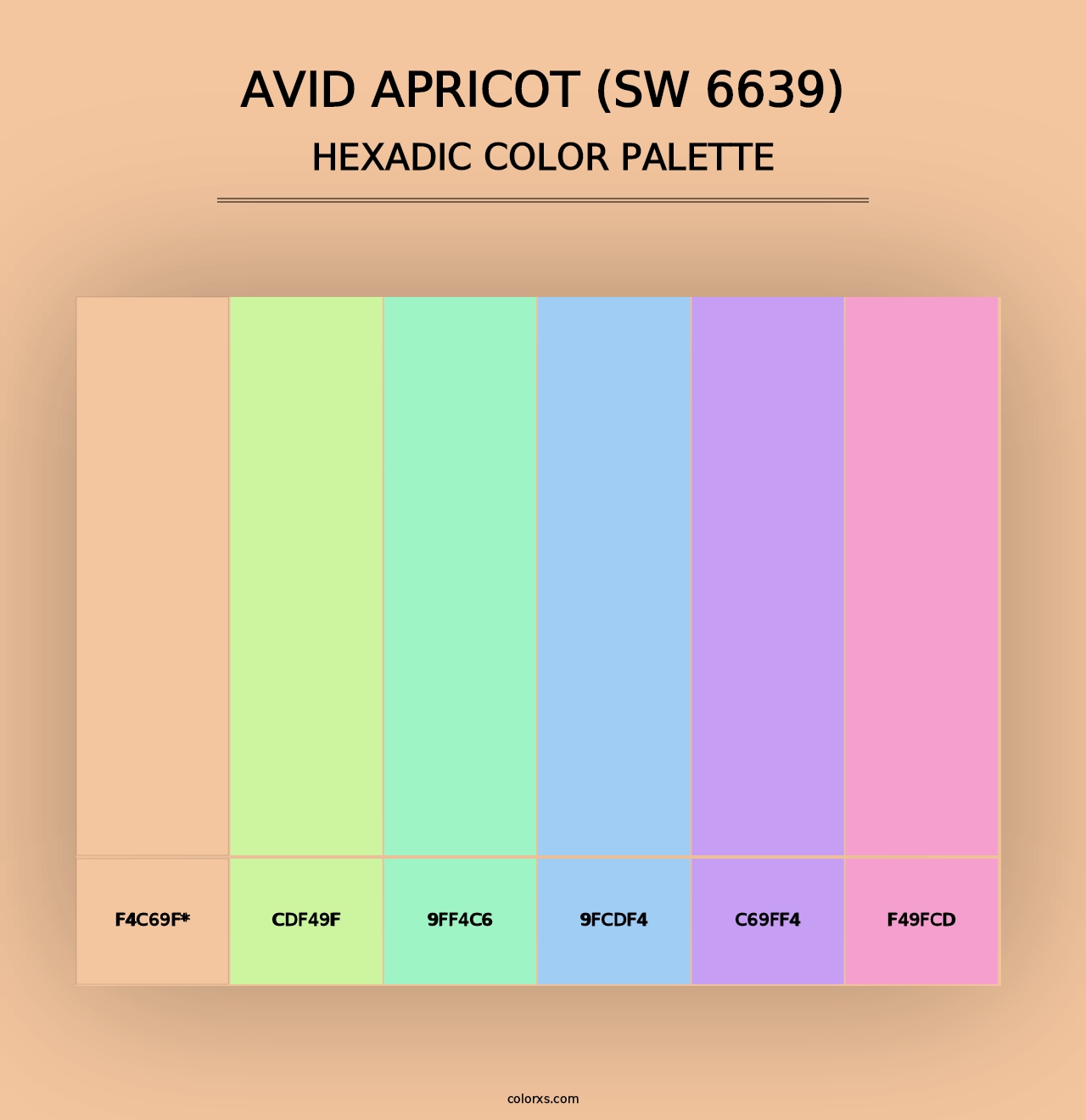 Avid Apricot (SW 6639) - Hexadic Color Palette