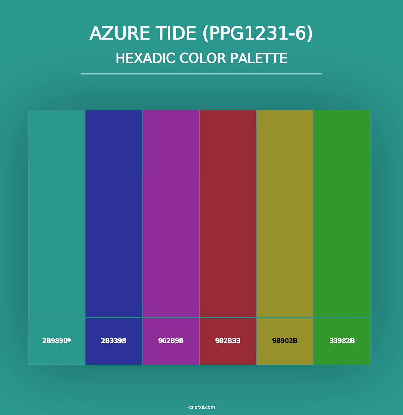 Azure Tide (PPG1231-6) - Hexadic Color Palette