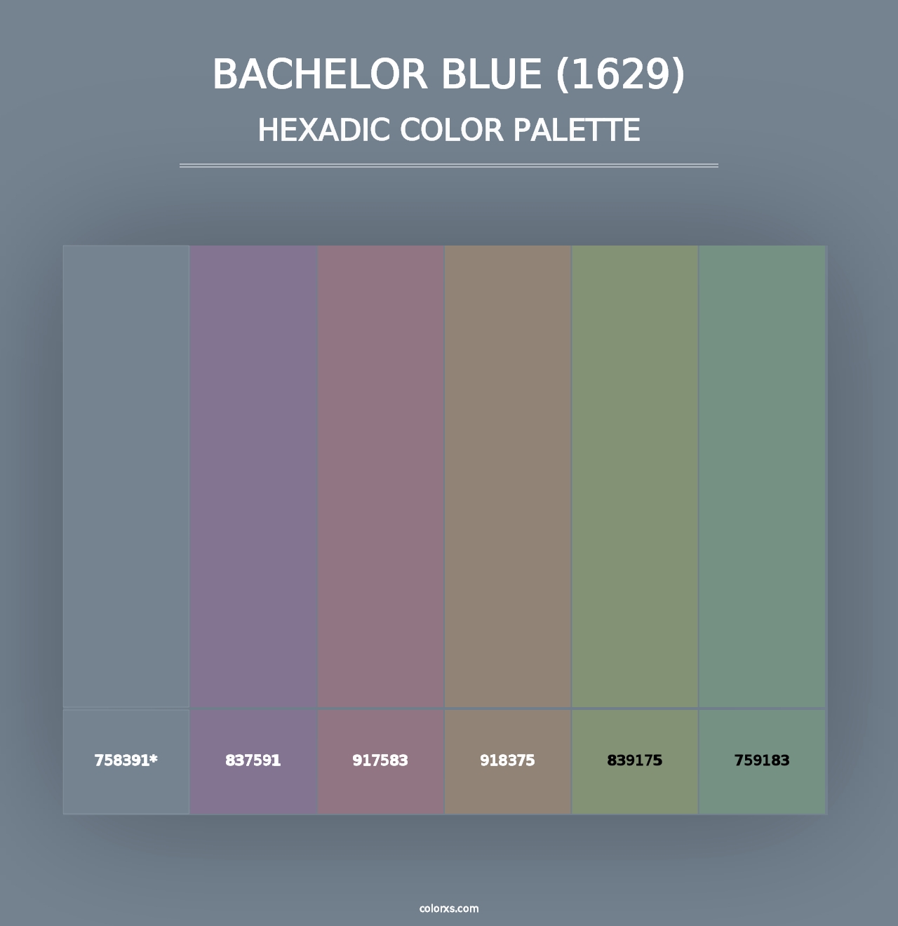 Bachelor Blue (1629) - Hexadic Color Palette