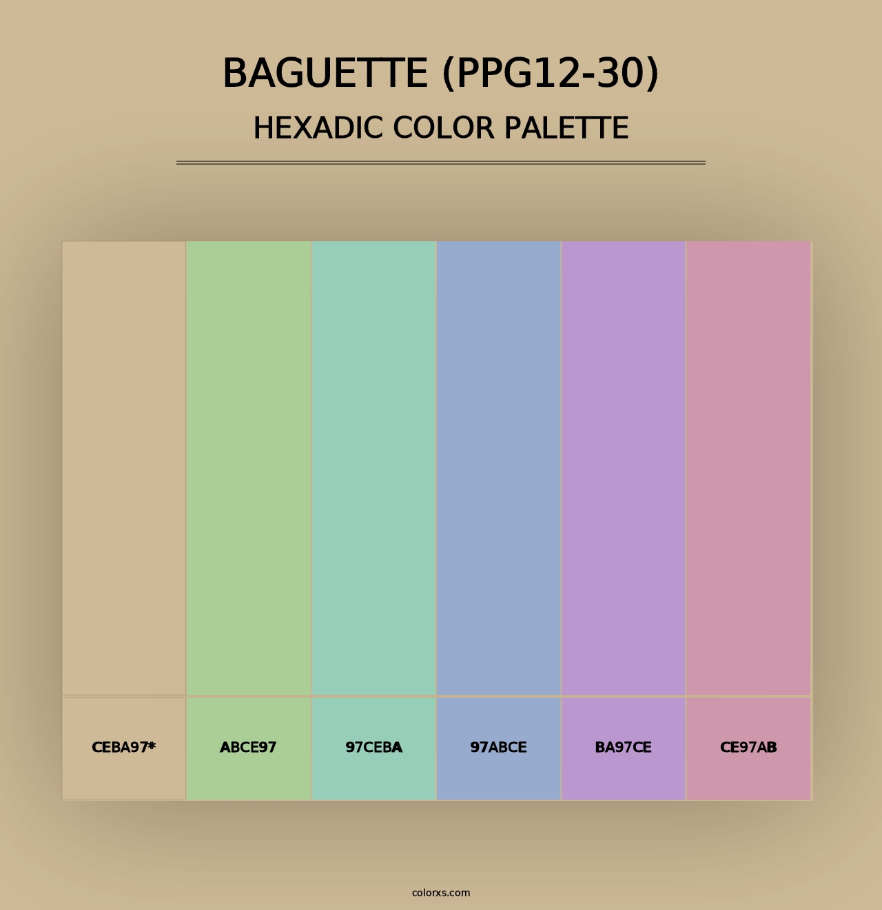 Baguette (PPG12-30) - Hexadic Color Palette