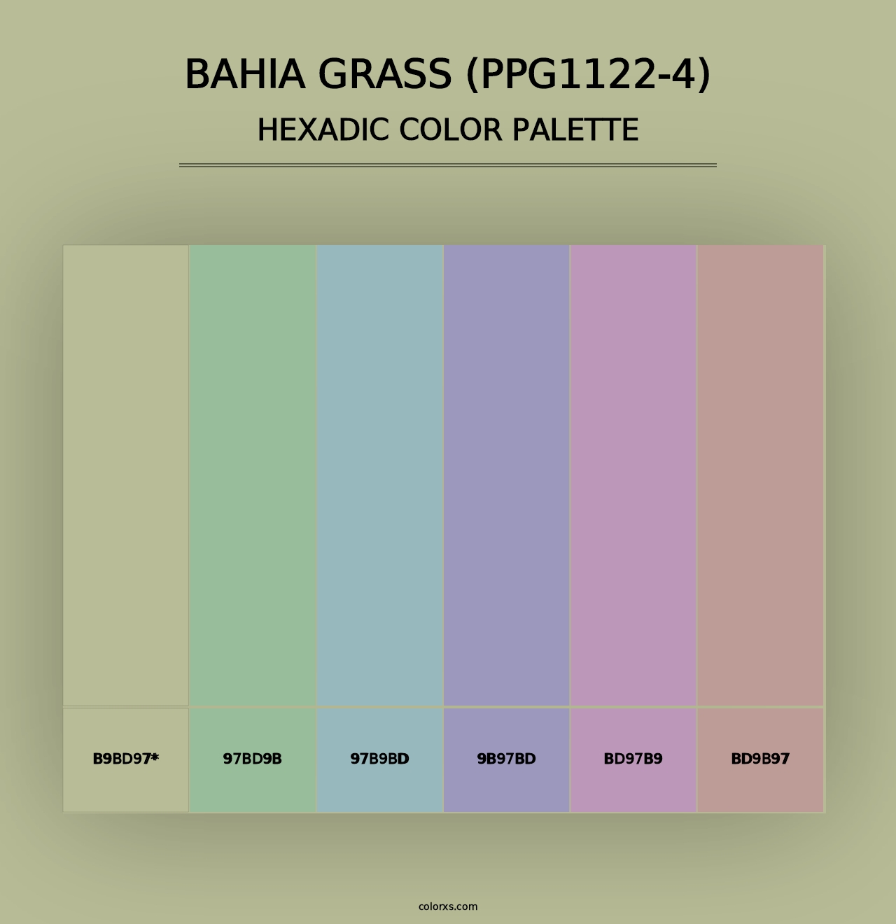 Bahia Grass (PPG1122-4) - Hexadic Color Palette