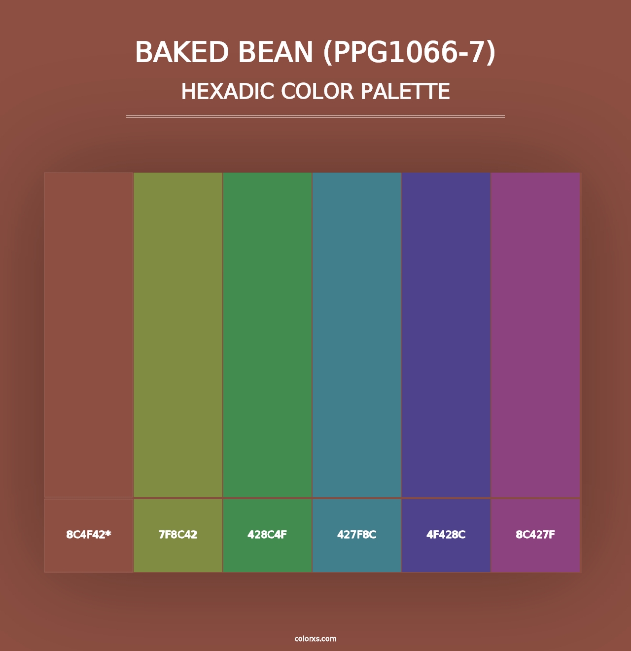 Baked Bean (PPG1066-7) - Hexadic Color Palette