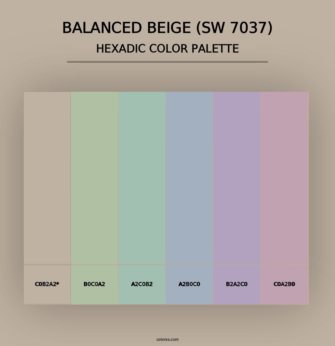 Balanced Beige (SW 7037) - Hexadic Color Palette