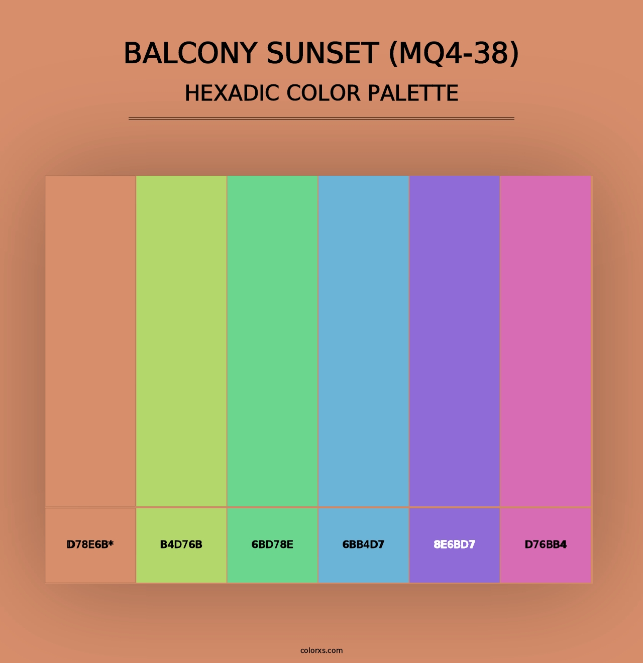 Balcony Sunset (MQ4-38) - Hexadic Color Palette