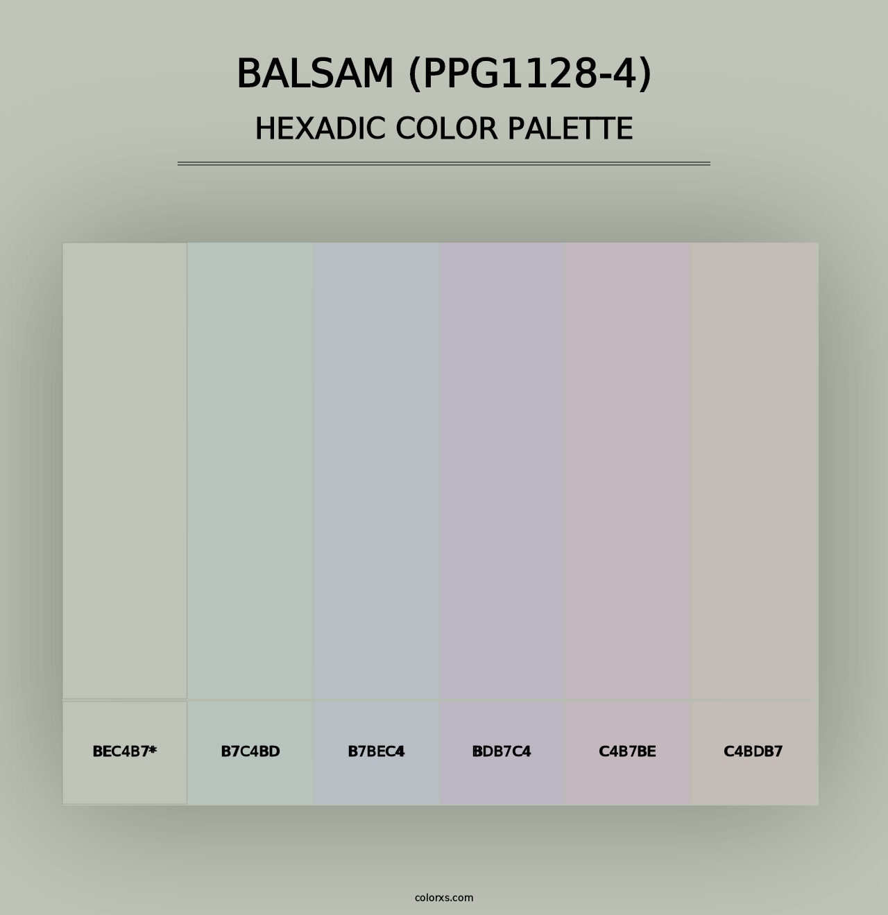 Balsam (PPG1128-4) - Hexadic Color Palette