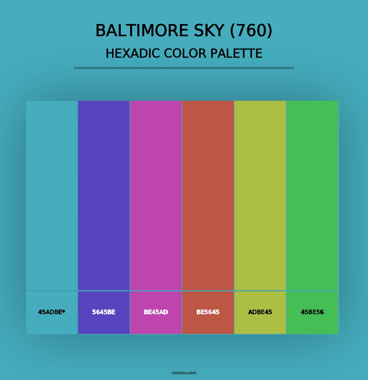 Baltimore Sky (760) - Hexadic Color Palette