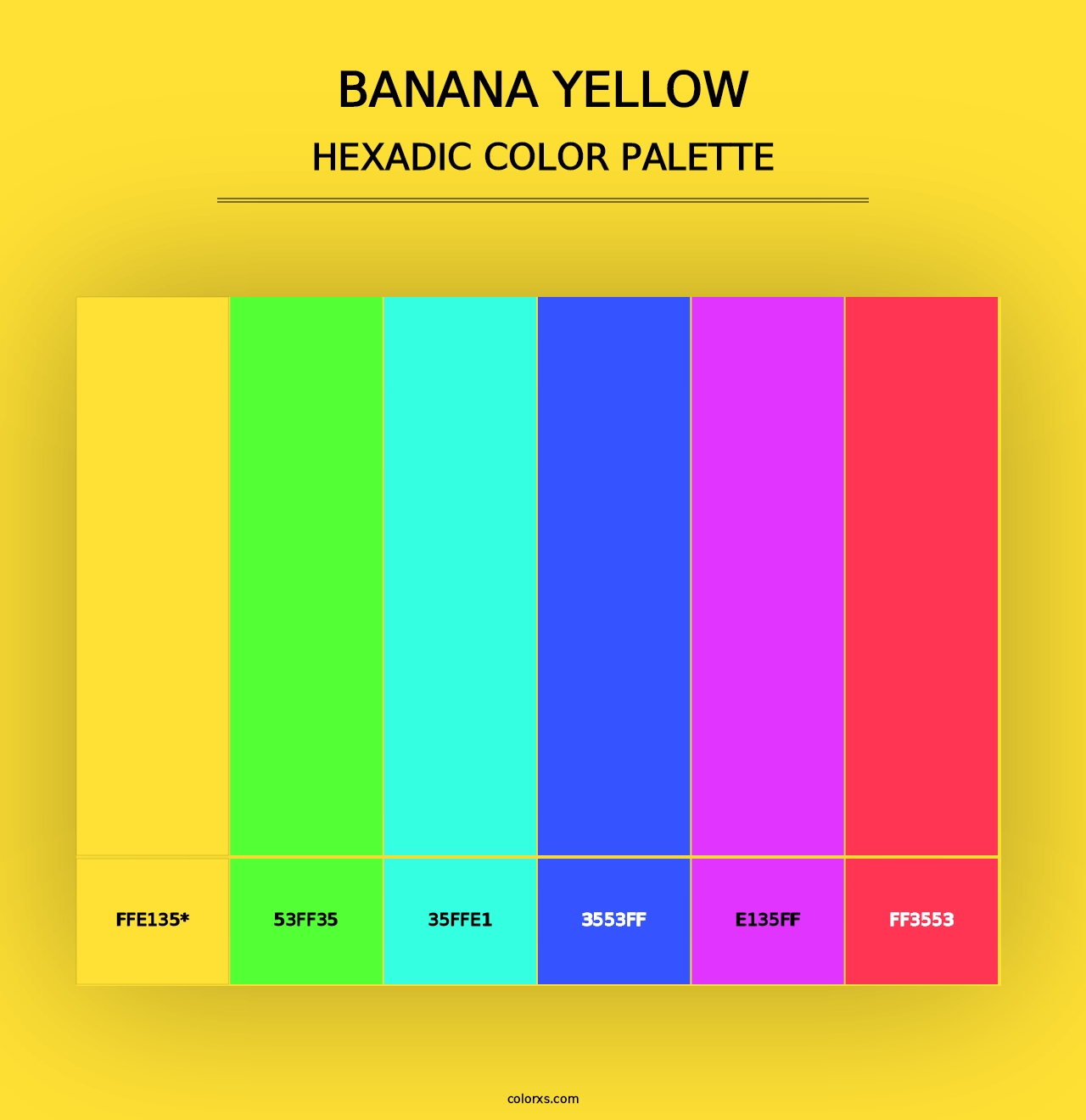 Banana Yellow - Hexadic Color Palette