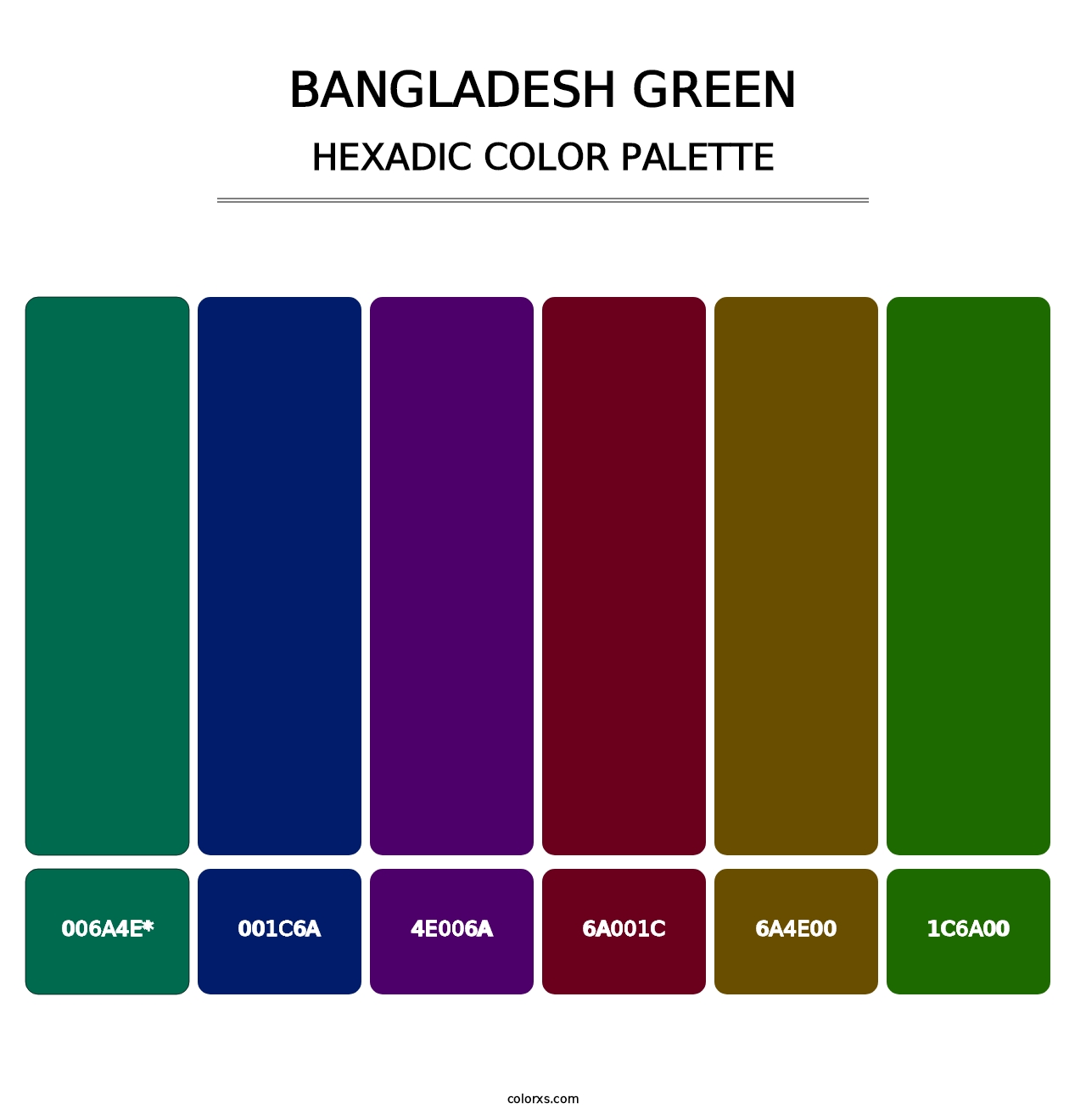 Bangladesh Green - Hexadic Color Palette