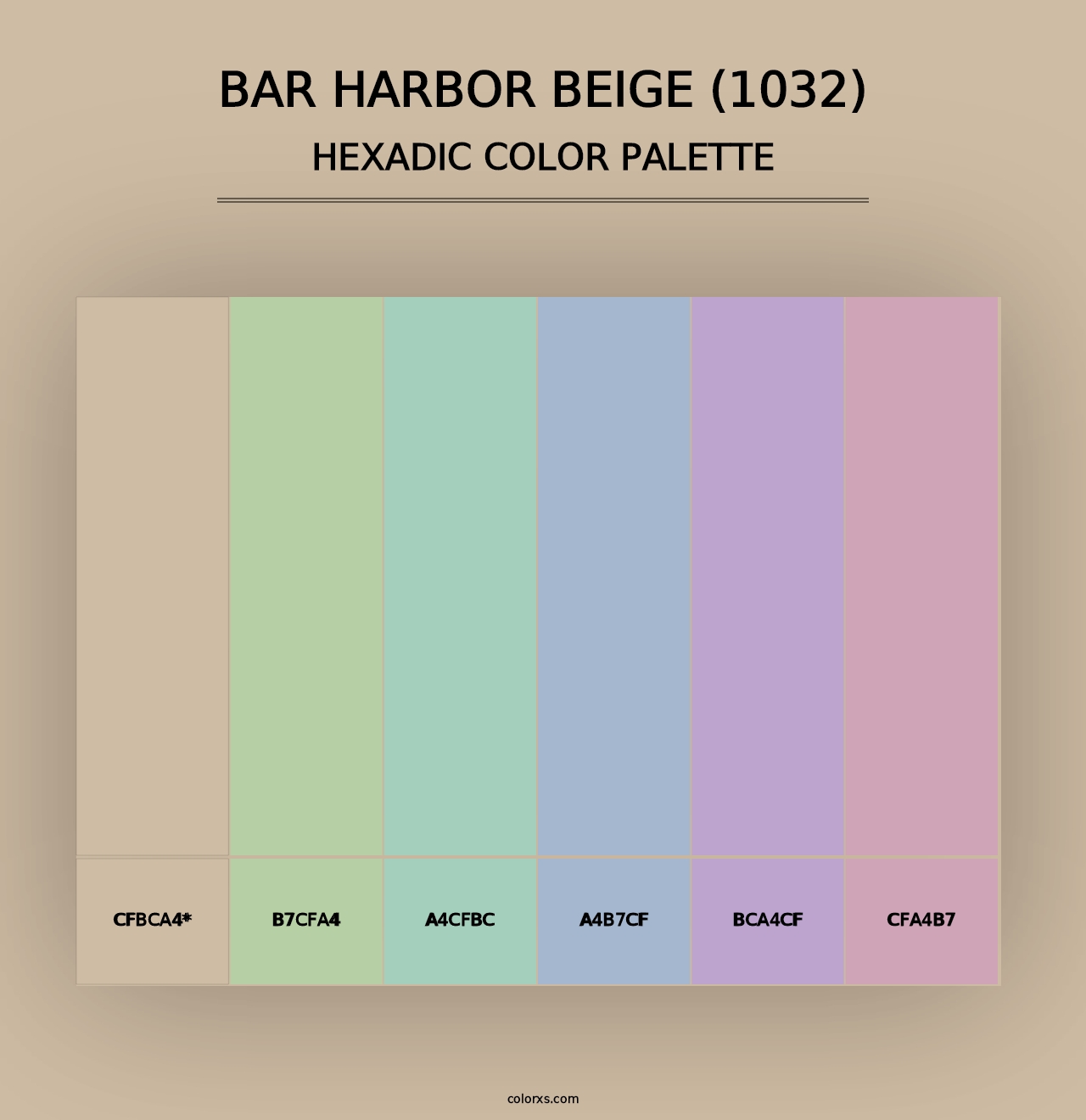 Bar Harbor Beige (1032) - Hexadic Color Palette