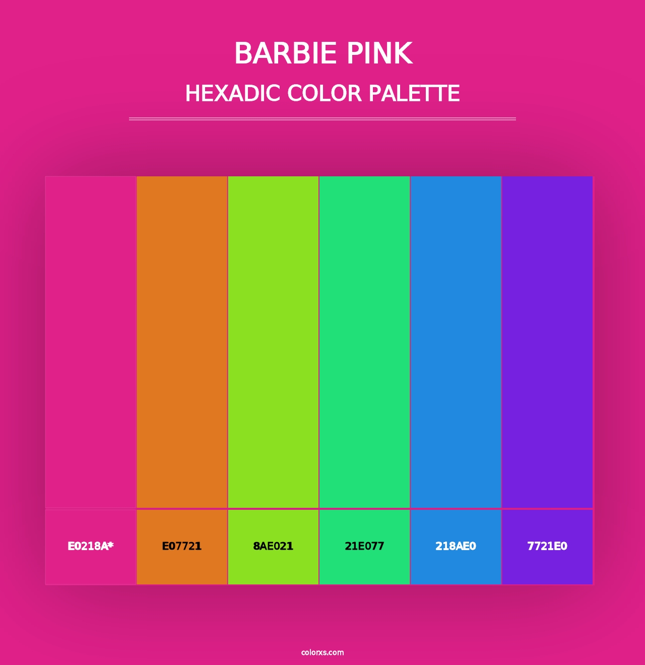 Barbie Pink - Hexadic Color Palette