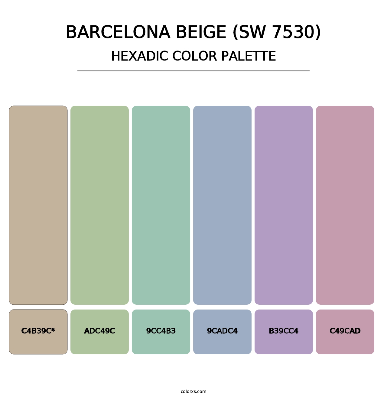 Barcelona Beige (SW 7530) - Hexadic Color Palette