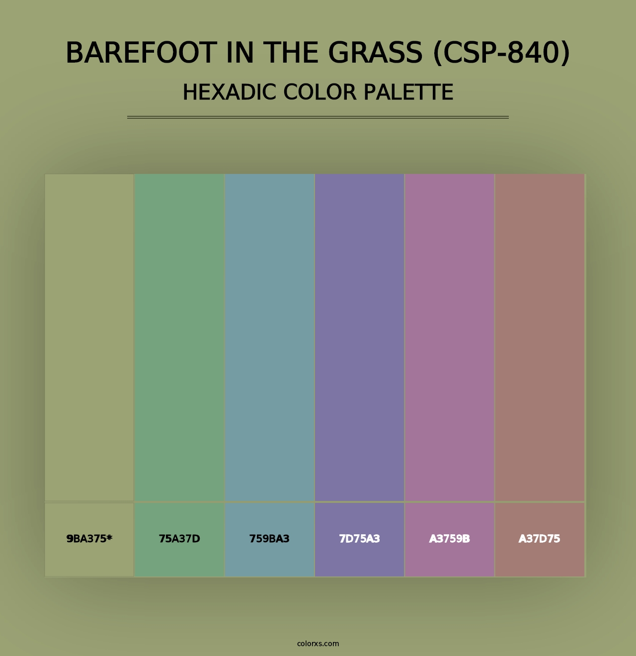 Barefoot in the Grass (CSP-840) - Hexadic Color Palette