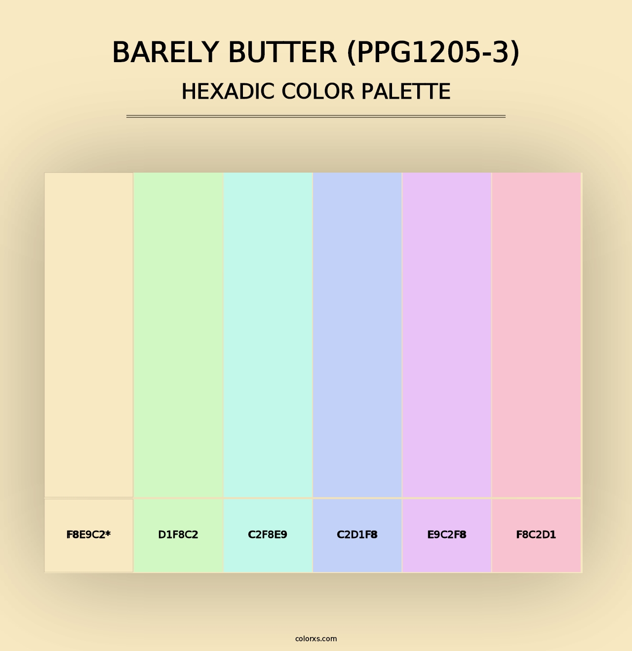 Barely Butter (PPG1205-3) - Hexadic Color Palette