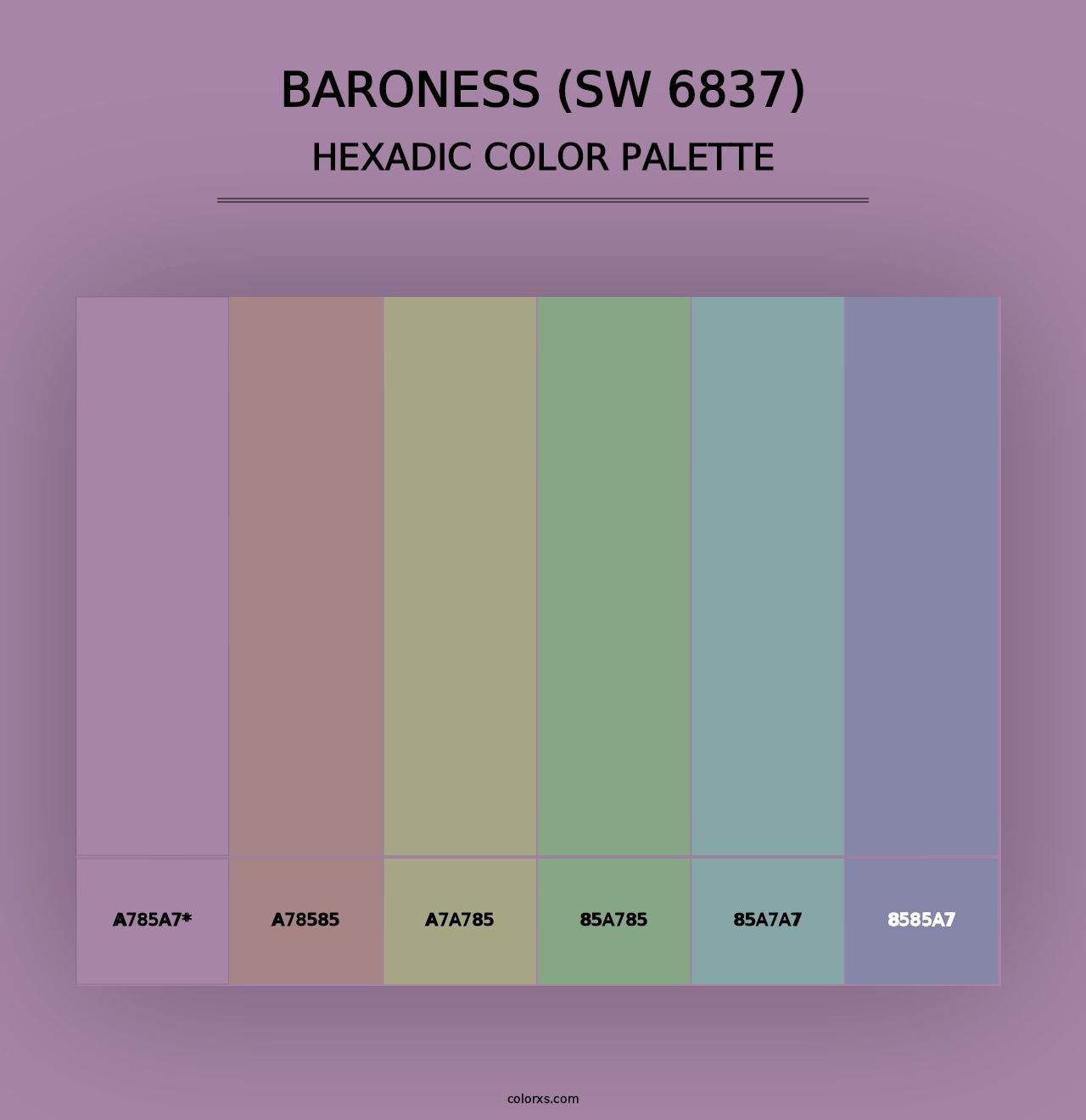 Baroness (SW 6837) - Hexadic Color Palette