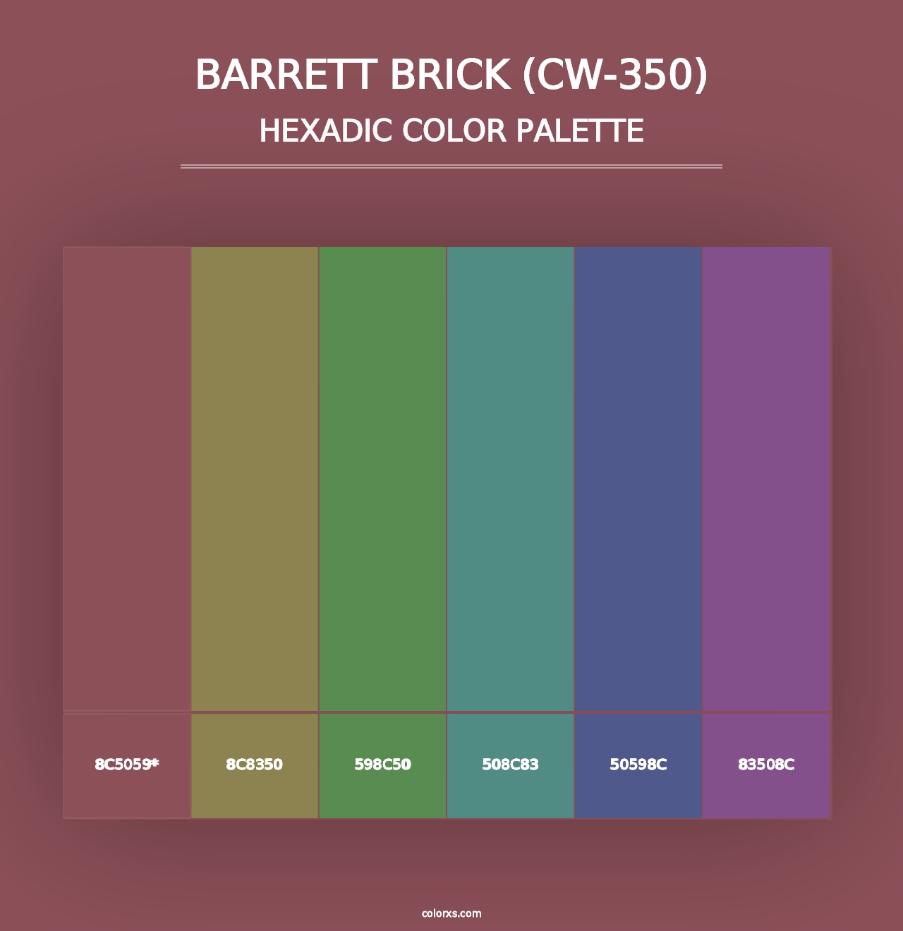 Barrett Brick (CW-350) - Hexadic Color Palette