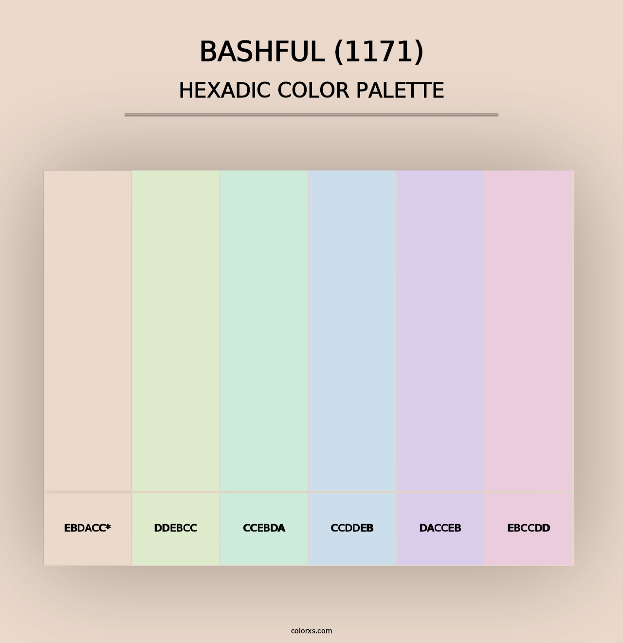 Bashful (1171) - Hexadic Color Palette