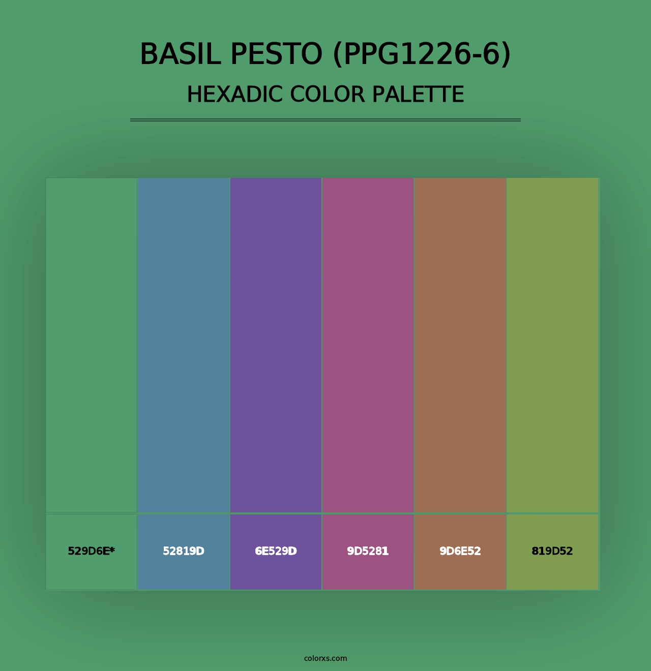 Basil Pesto (PPG1226-6) - Hexadic Color Palette