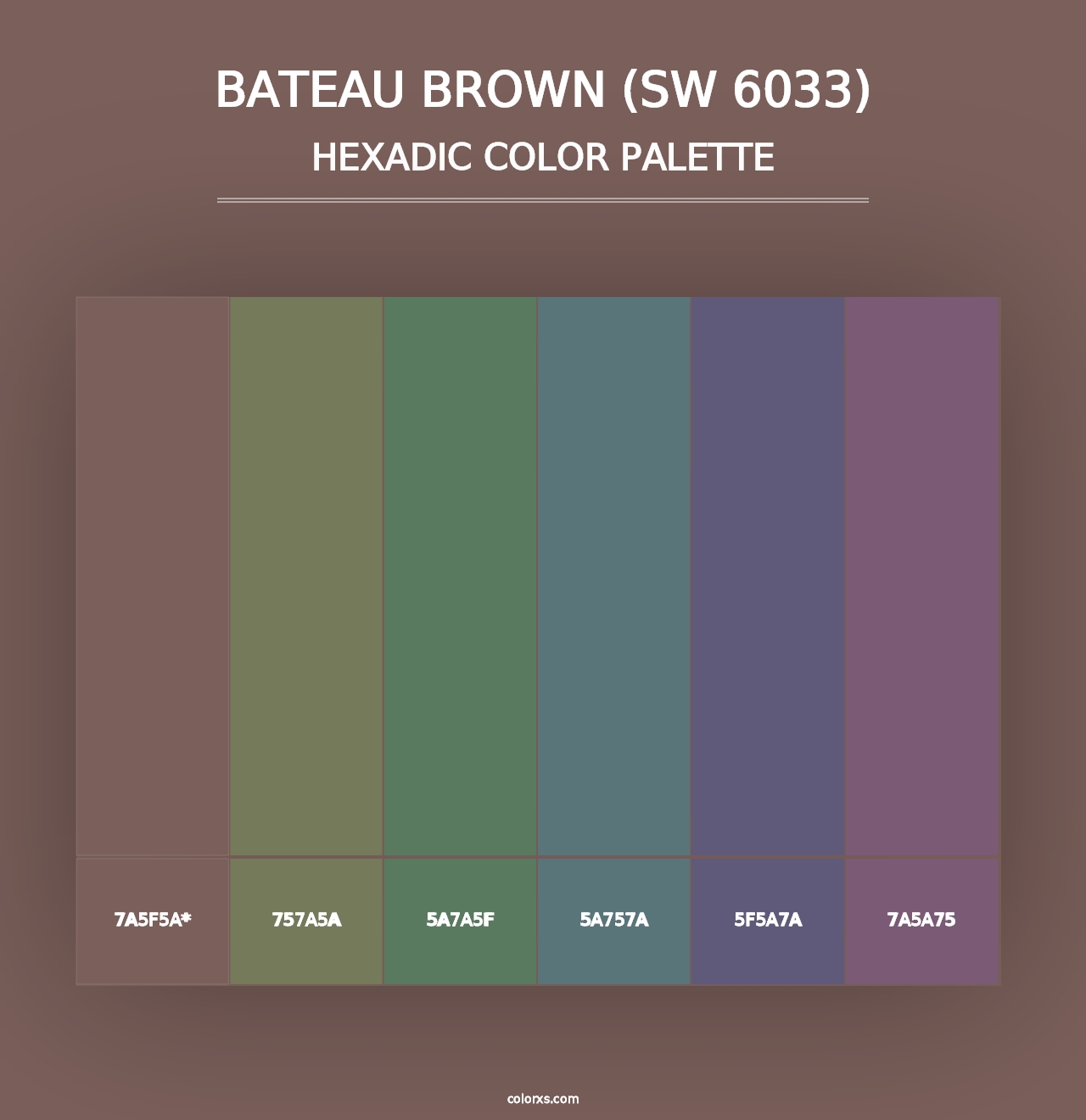 Bateau Brown (SW 6033) - Hexadic Color Palette