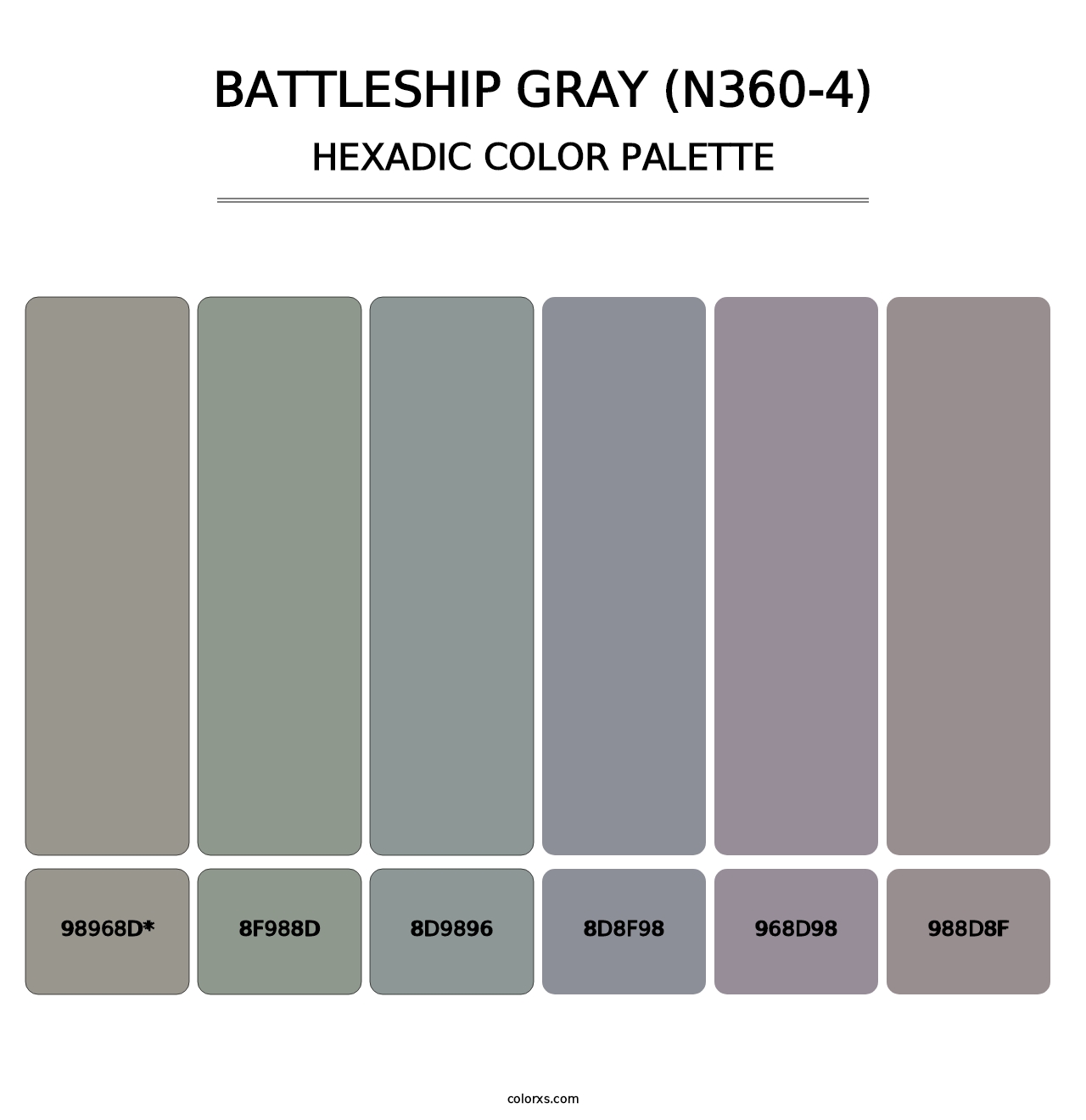 Battleship Gray (N360-4) - Hexadic Color Palette