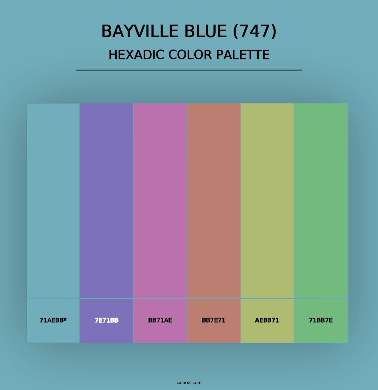 Bayville Blue (747) - Hexadic Color Palette