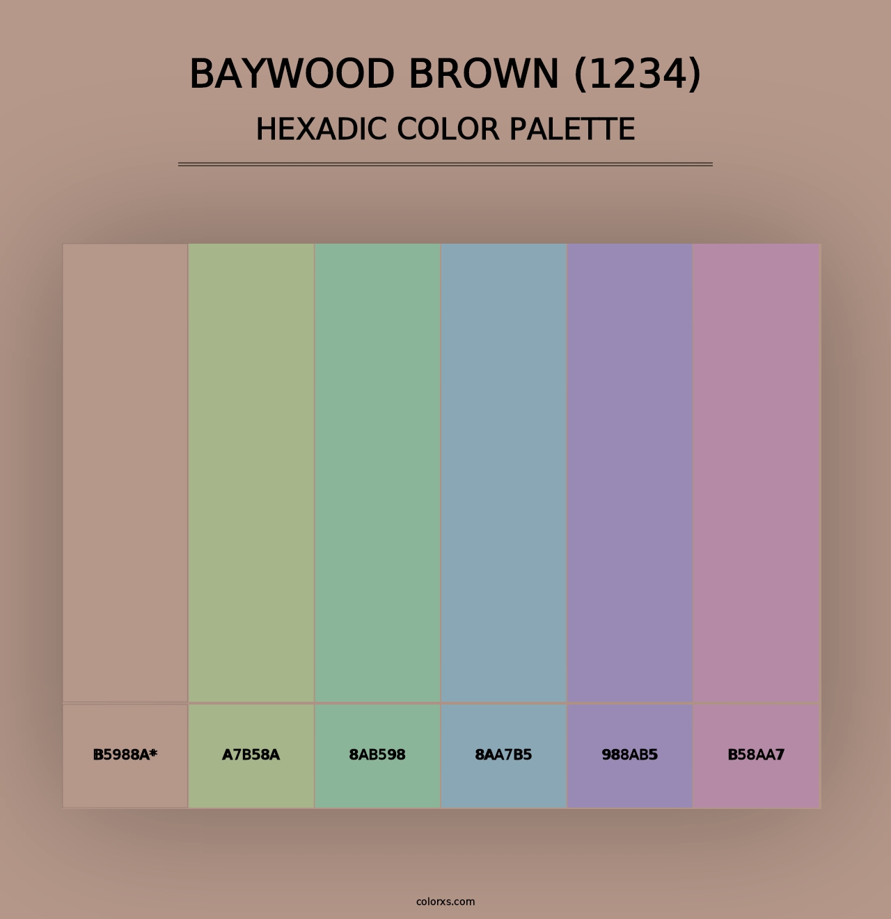 Baywood Brown (1234) - Hexadic Color Palette