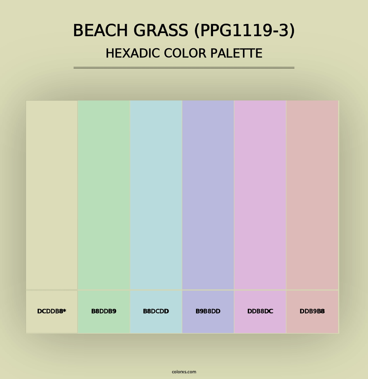 Beach Grass (PPG1119-3) - Hexadic Color Palette