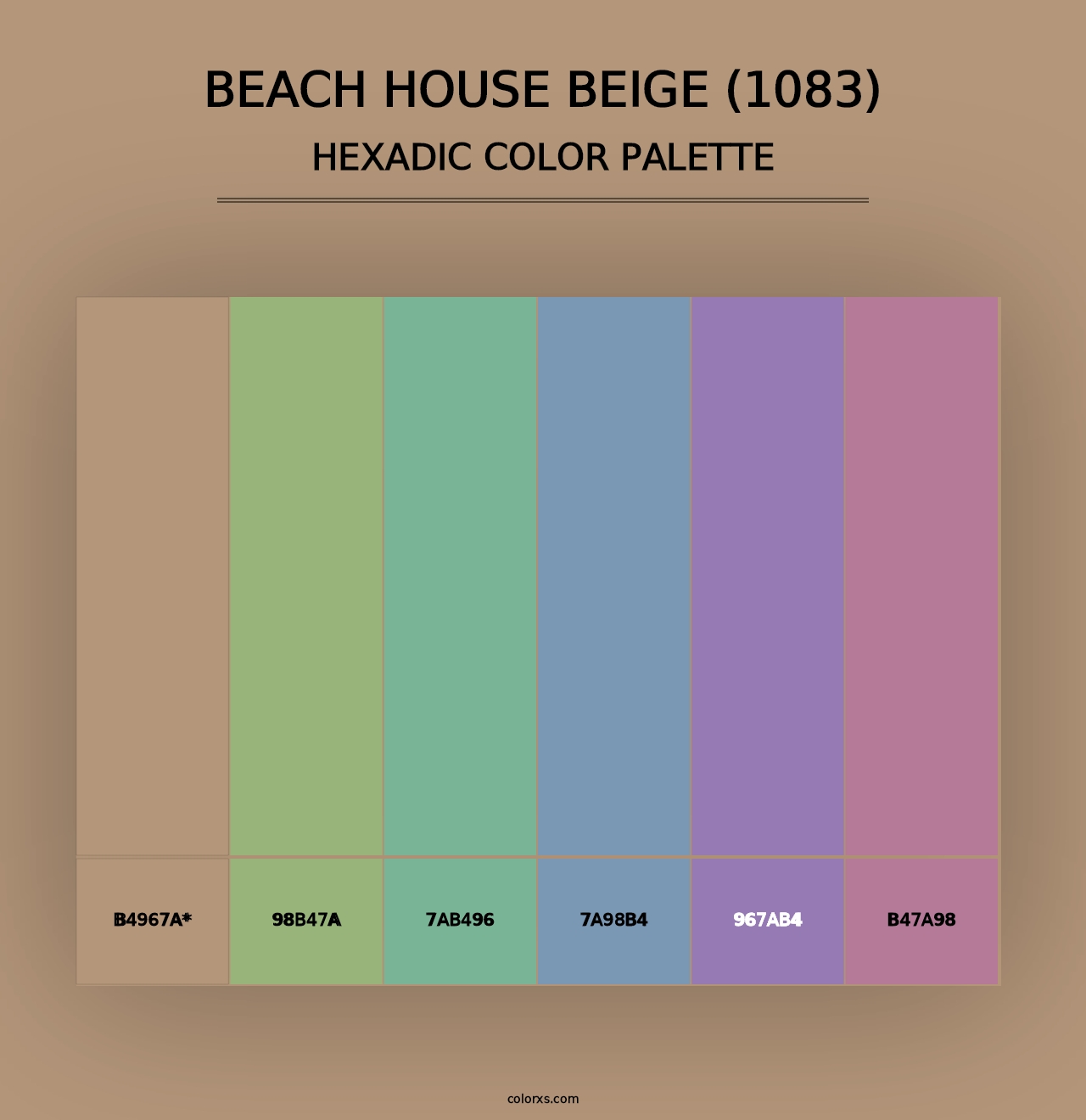 Beach House Beige (1083) - Hexadic Color Palette