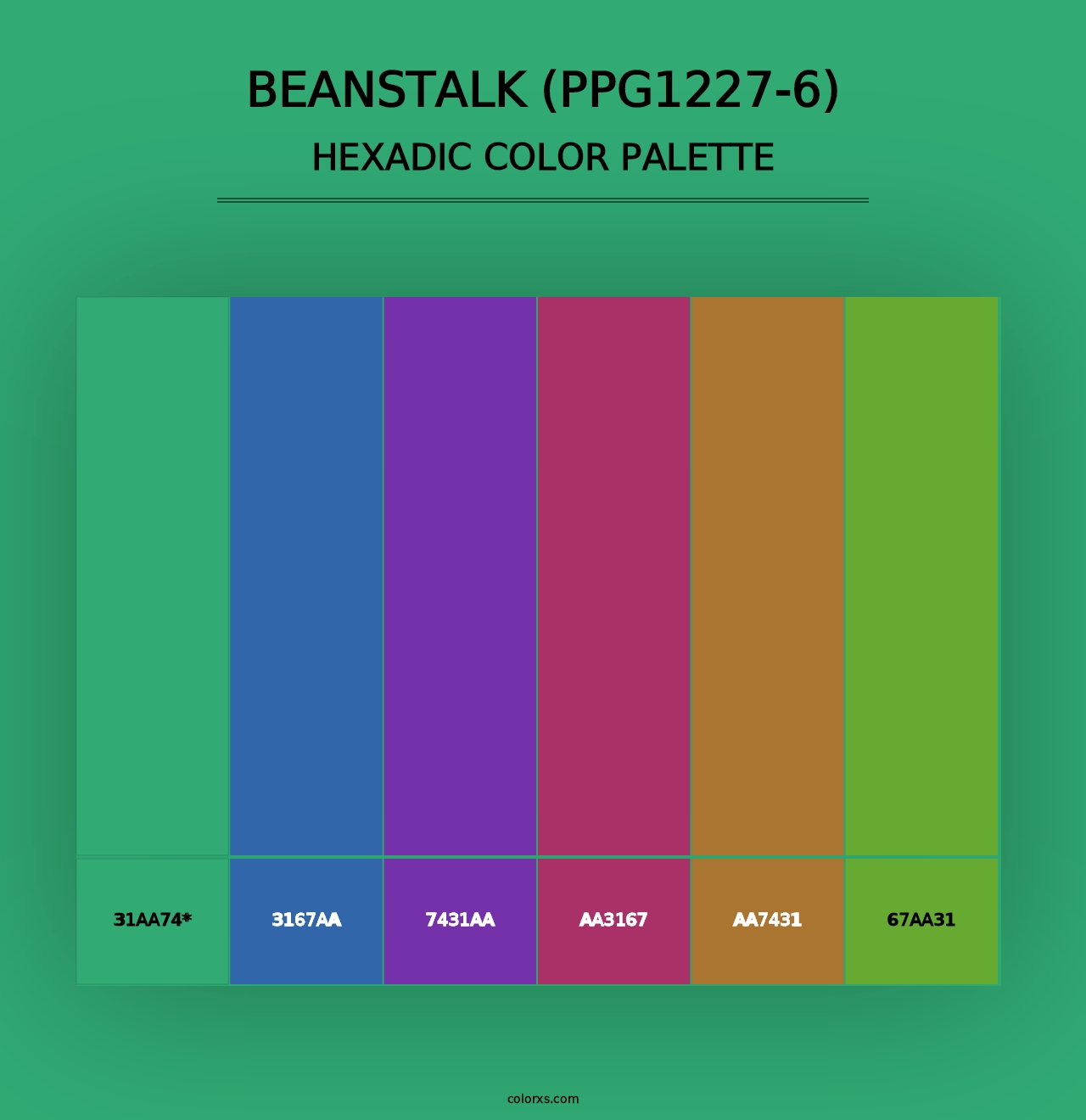 Beanstalk (PPG1227-6) - Hexadic Color Palette