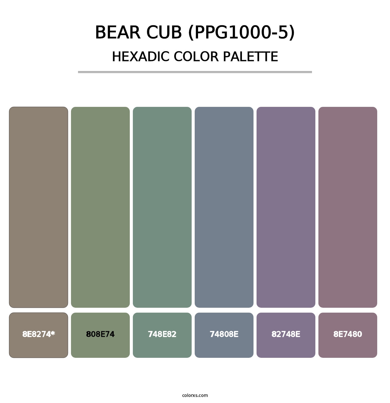 Bear Cub (PPG1000-5) - Hexadic Color Palette