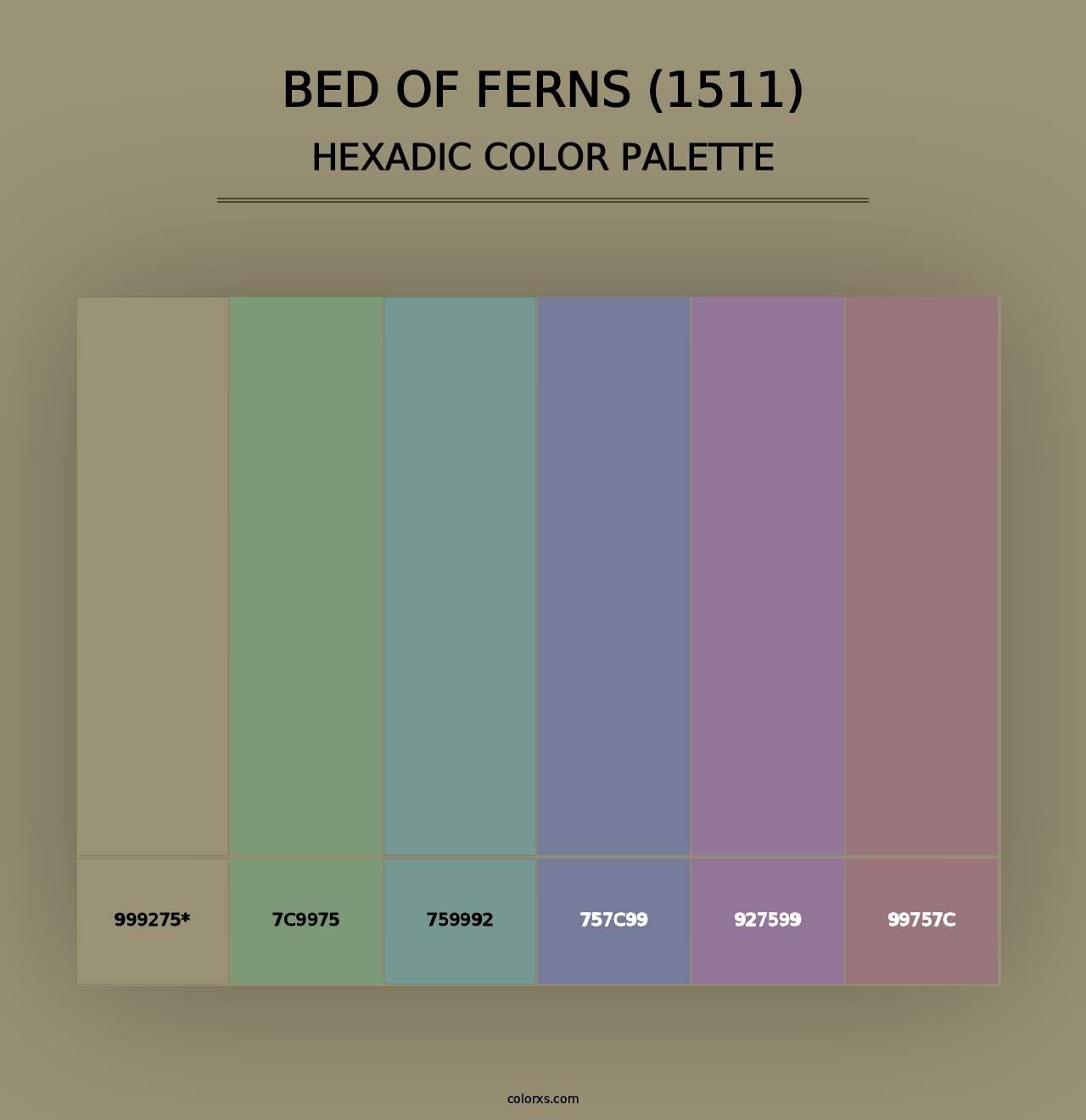 Bed of Ferns (1511) - Hexadic Color Palette