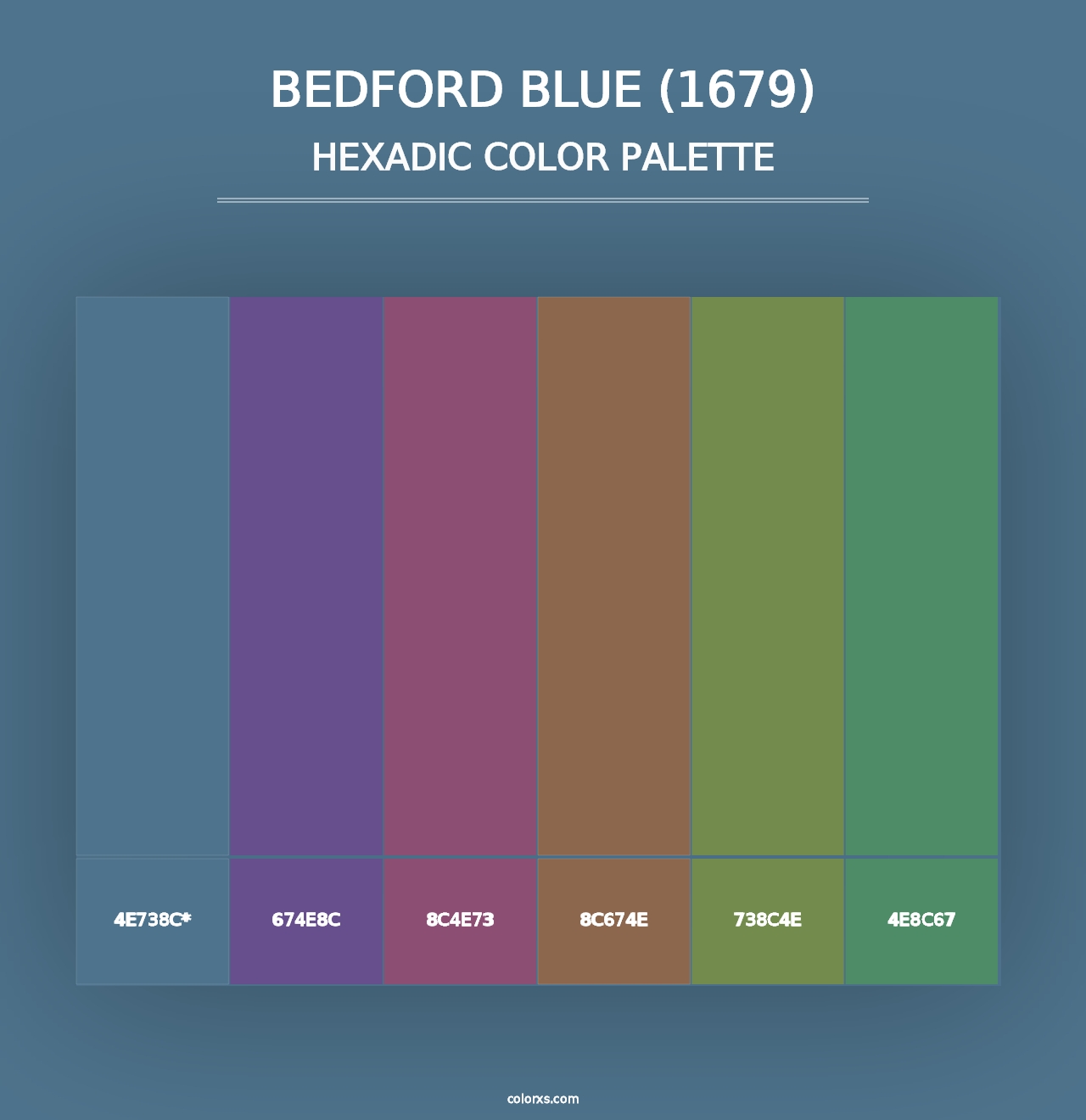 Bedford Blue (1679) - Hexadic Color Palette