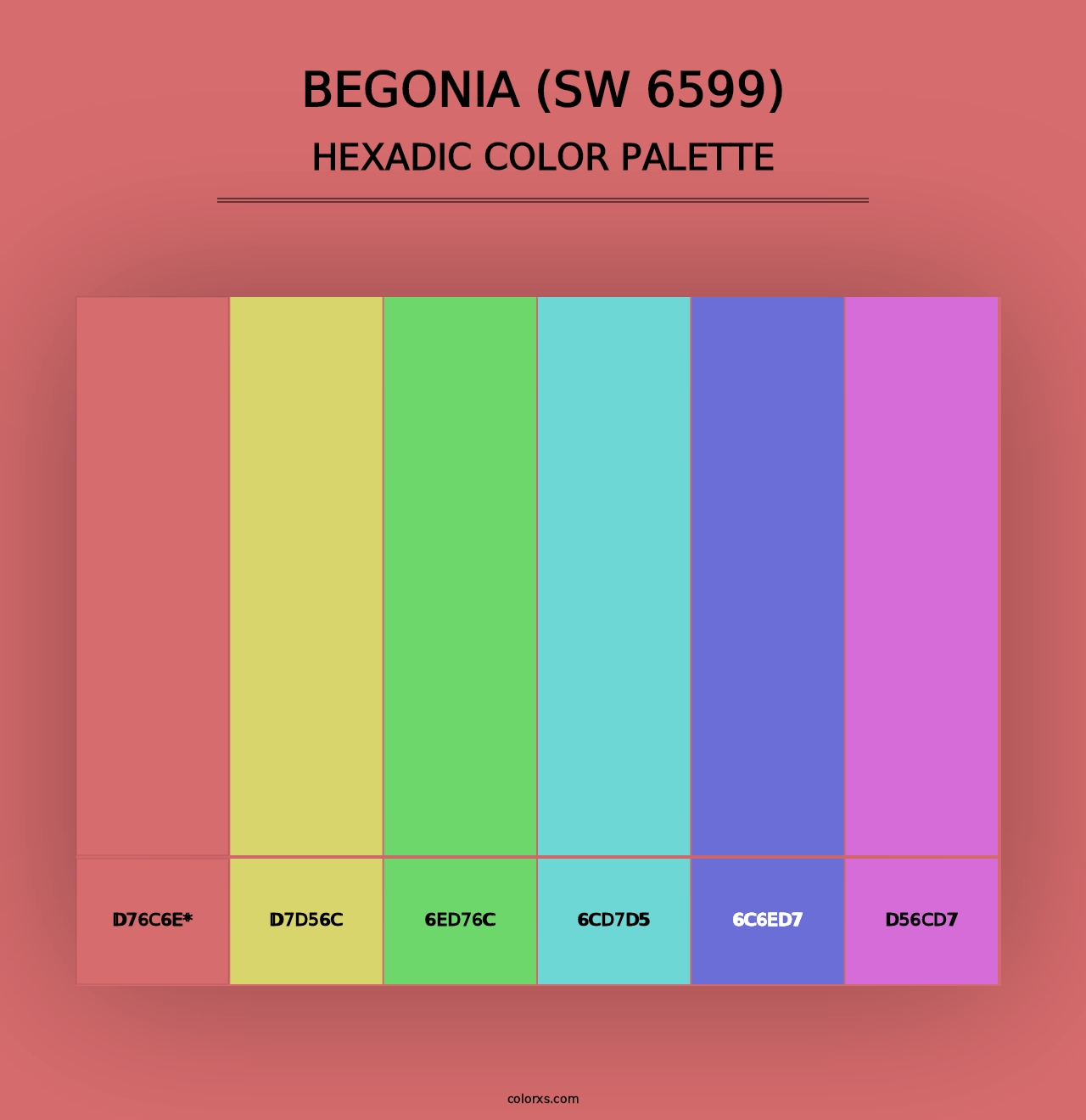 Begonia (SW 6599) - Hexadic Color Palette